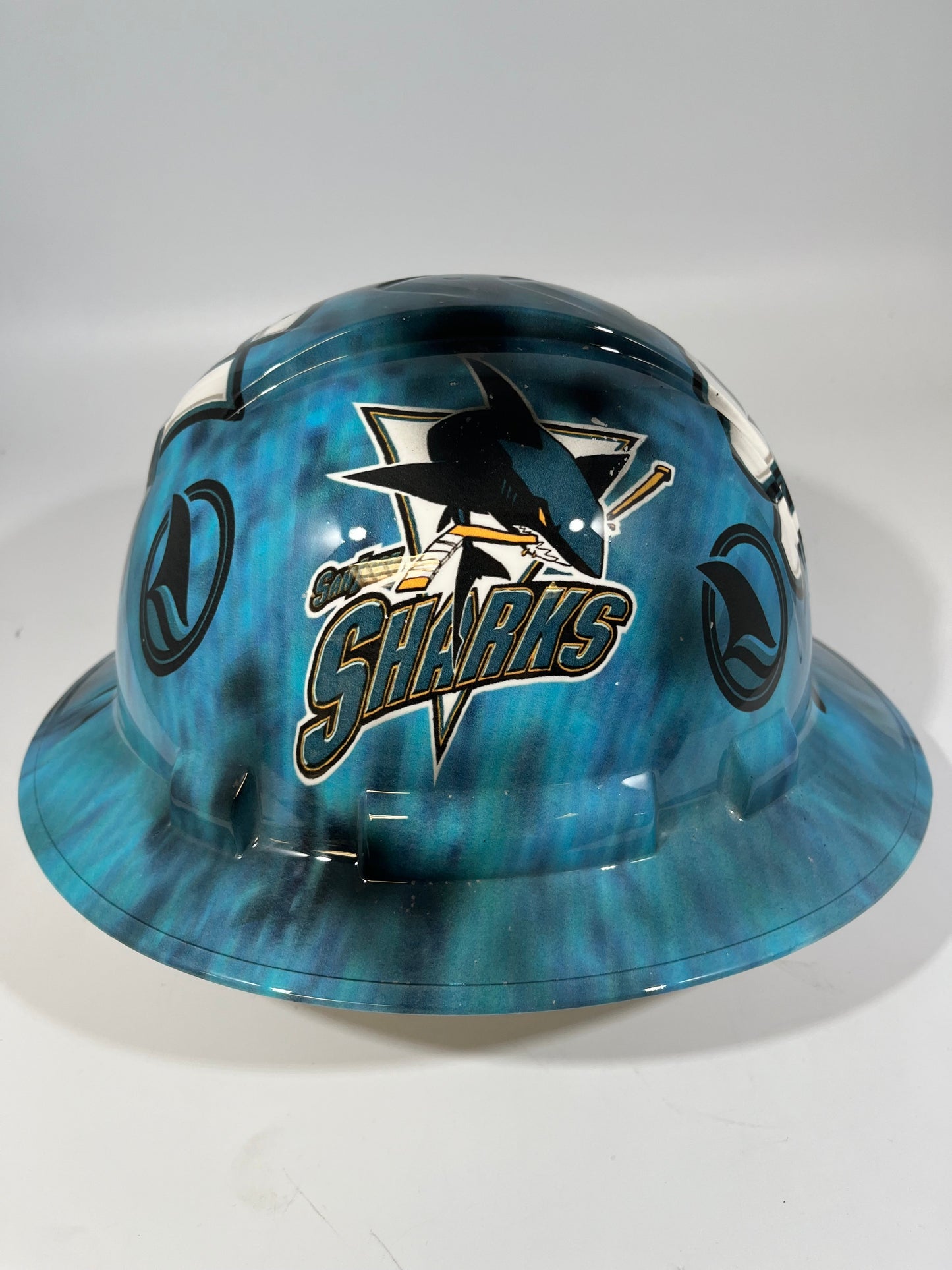 Full Brim Hard Hat Hydro Dipped SAN JOSE SHARKS