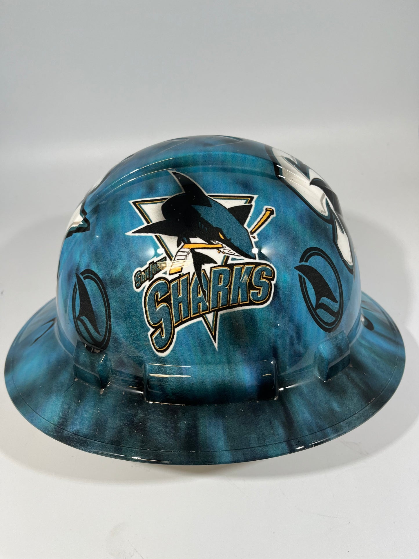 Full Brim Hard Hat Hydro Dipped SAN JOSE SHARKS
