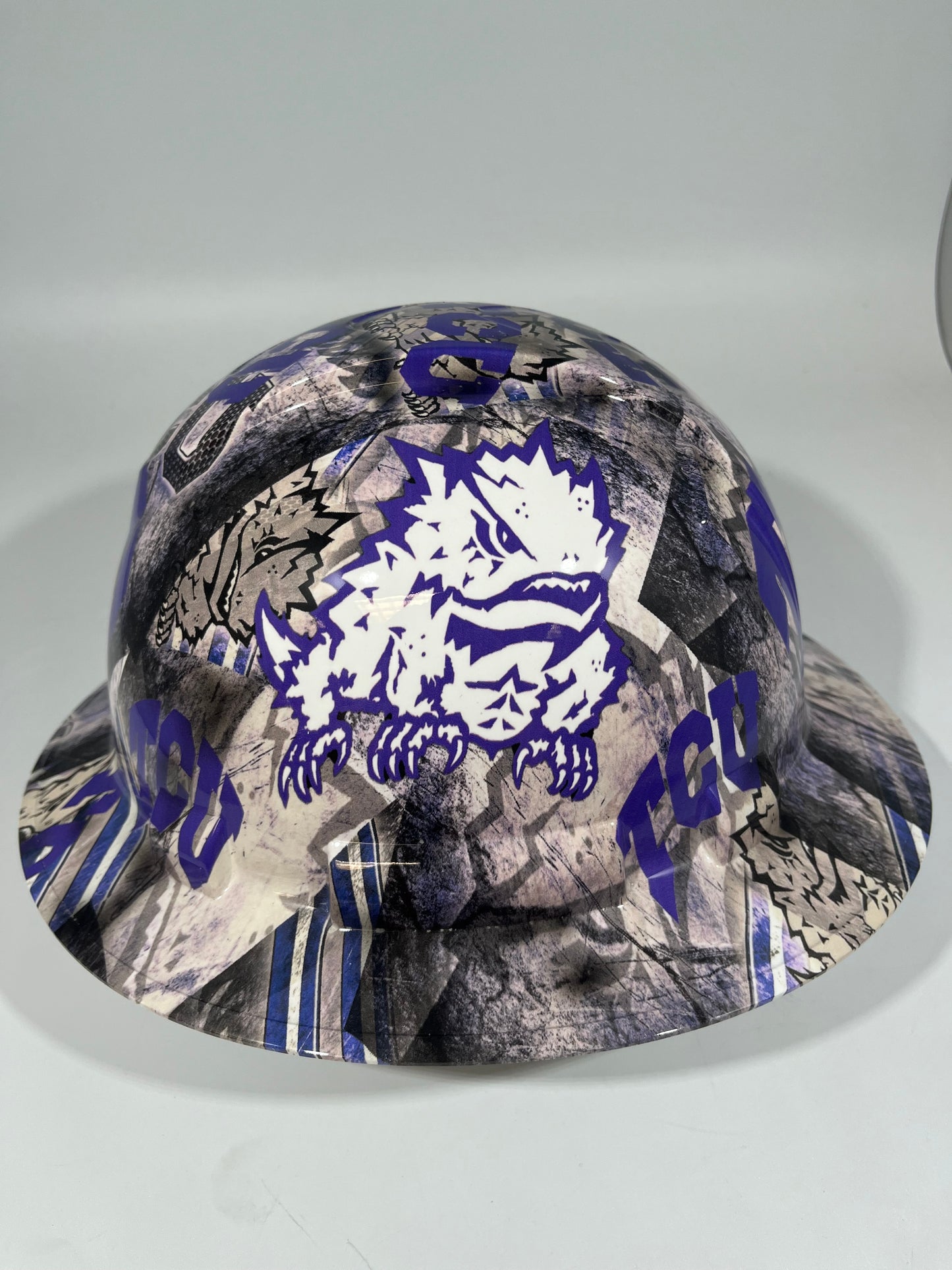 Full Brim Hard Hat Hydro Dipped TCU TEXAS CHRISTIAN UNIVERSITY