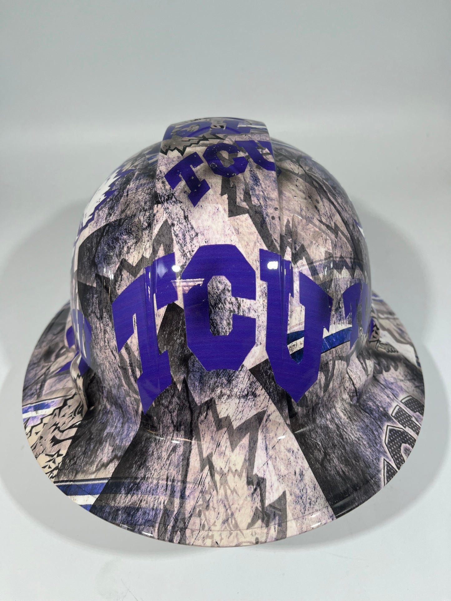 Full Brim Hard Hat Hydro Dipped TCU TEXAS CHRISTIAN UNIVERSITY