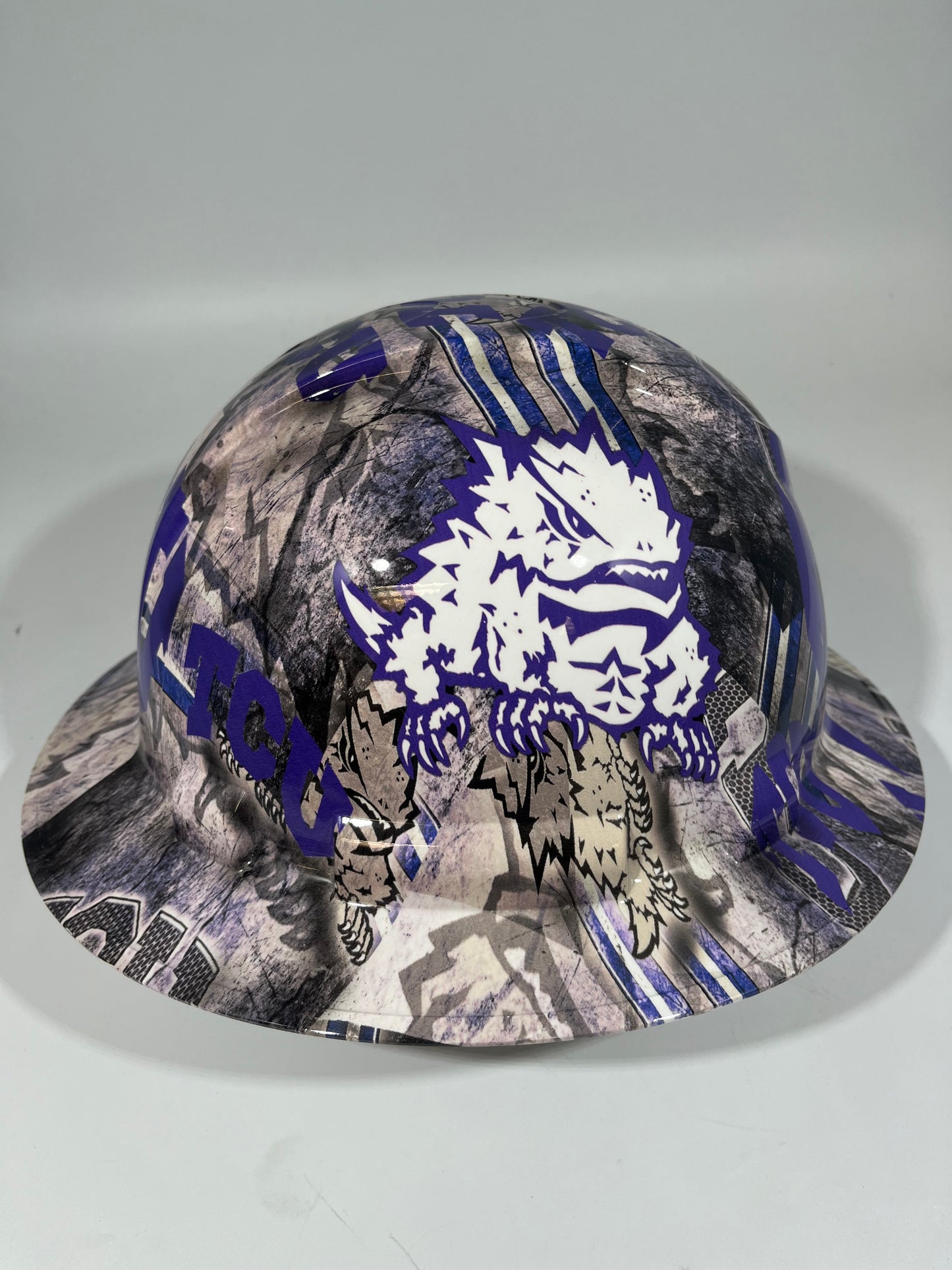 Full Brim Hard Hat Hydro Dipped TCU TEXAS CHRISTIAN UNIVERSITY