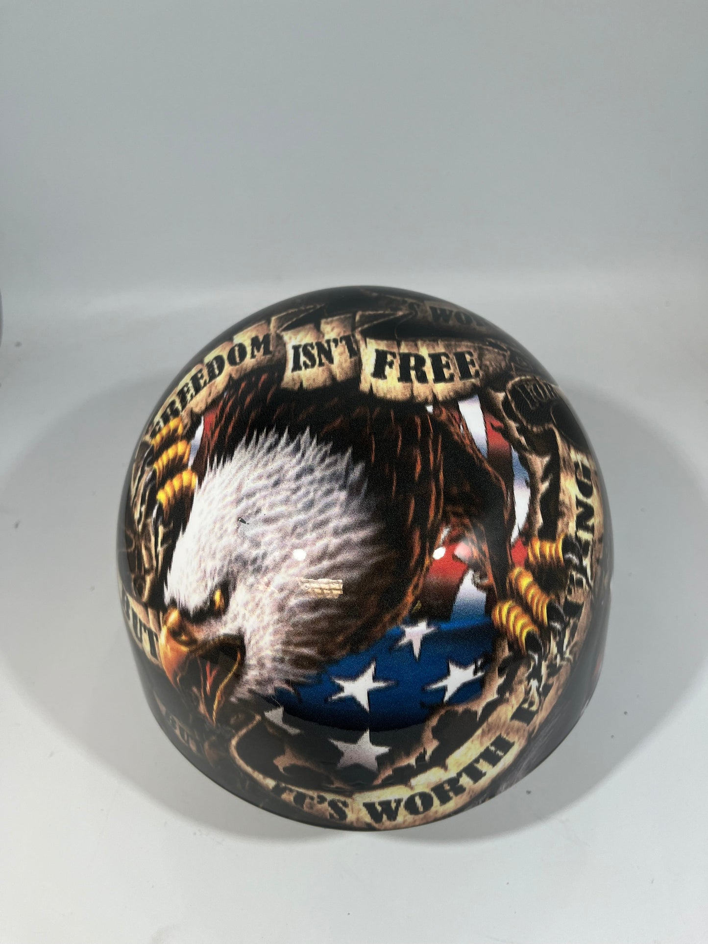 Baseball Cap Style Motorcycle Helmet FREEDOM ISN'T FREE EAGLE