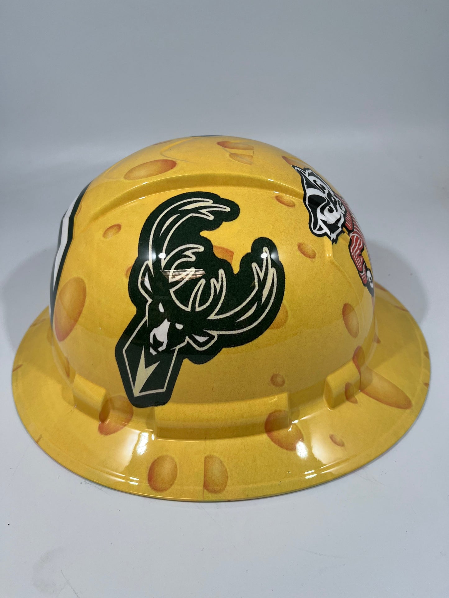 Full Brim Hard Hat Hydro Dipped GREEN BAY PACKERS CHEESE HEAD