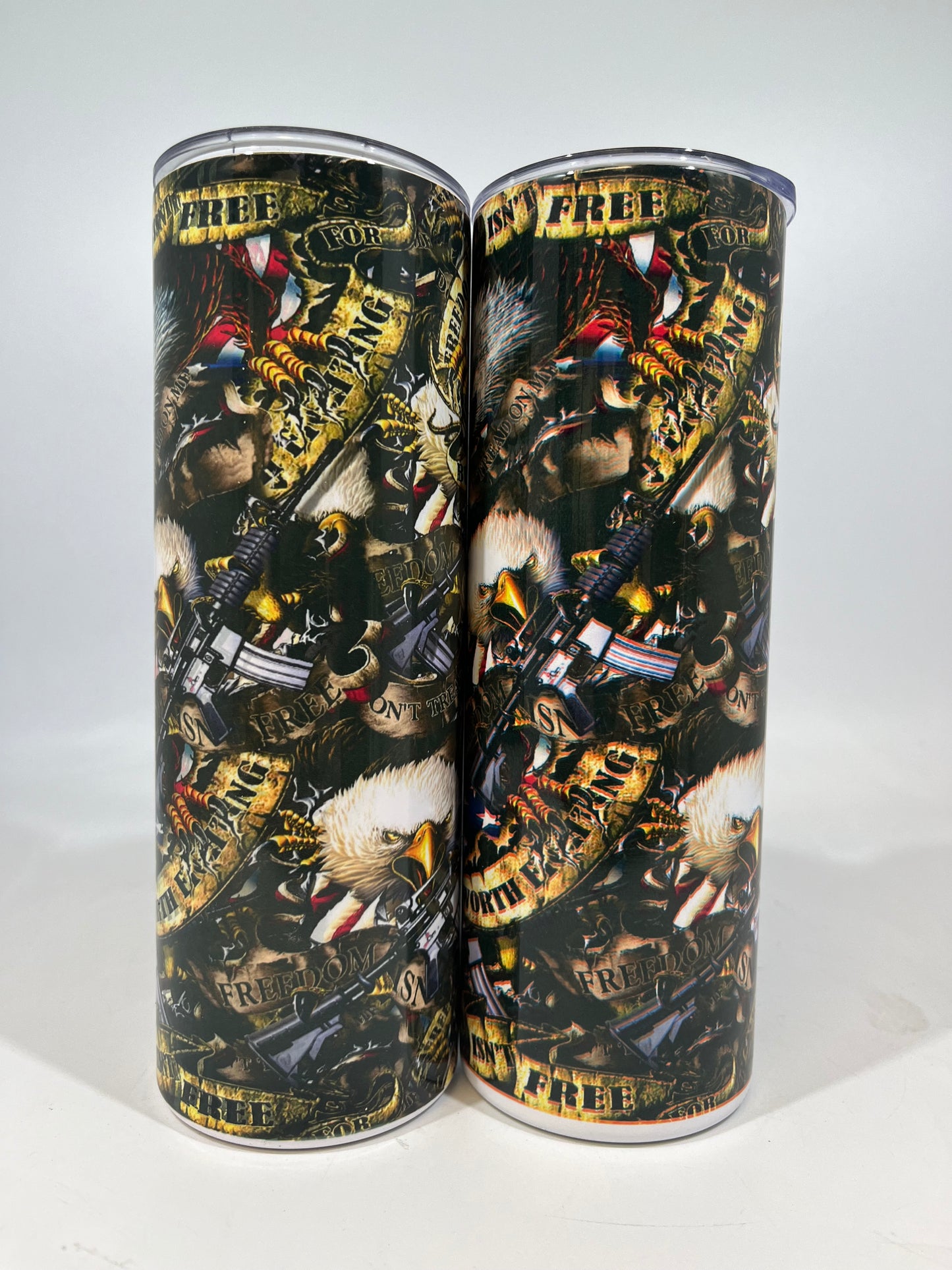 20 oz Skinny Tumbler - FREEDOM INS'T FREE BUT IT'S WORTH THE FIGHT
