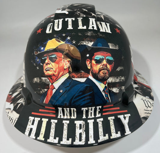 Full Brim Hard Hat Hydro Dipped OUTLAW HILLBILLY