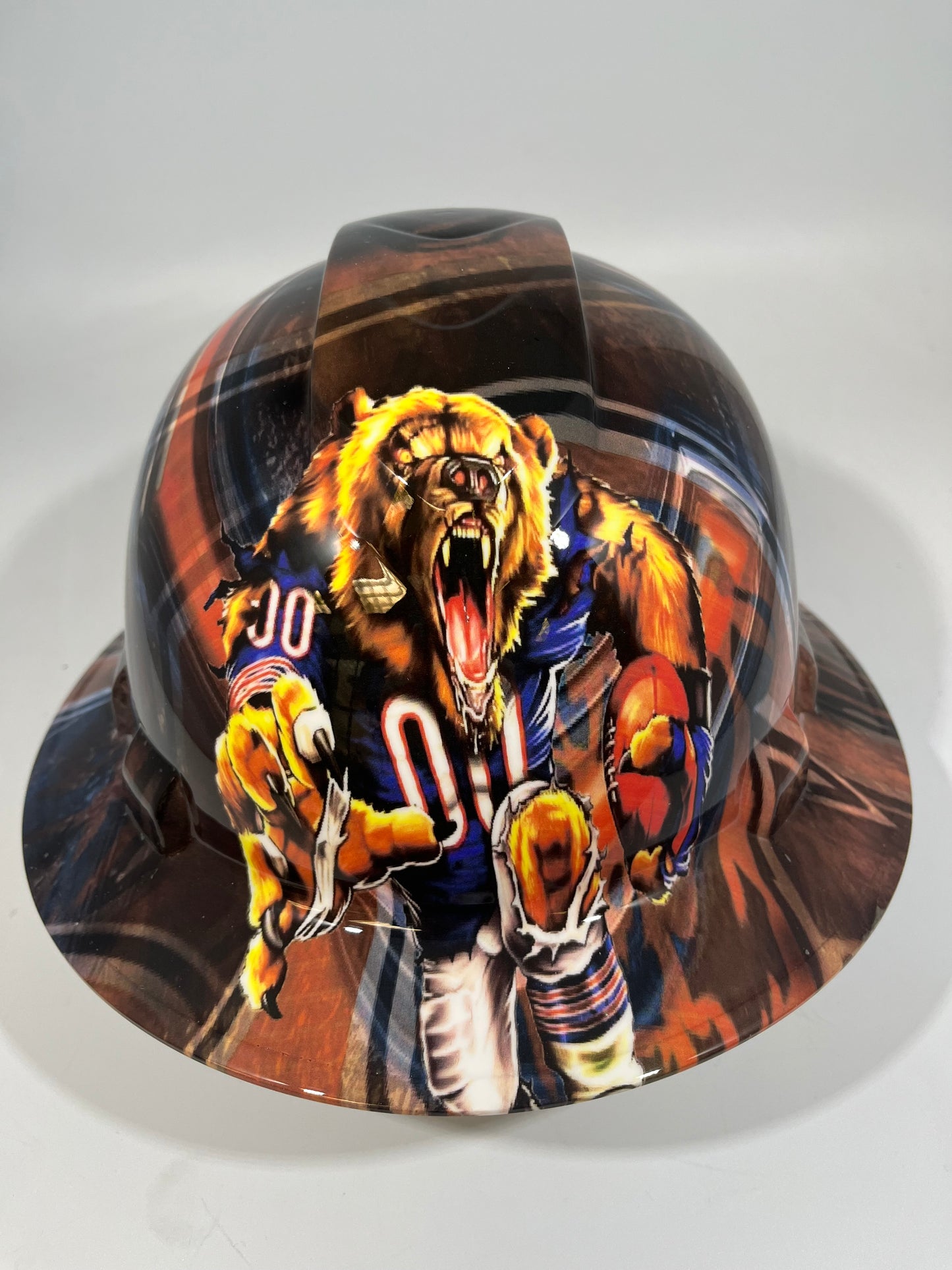 Full Brim Hard Hat Hydro Dipped CHICAGO BEARS