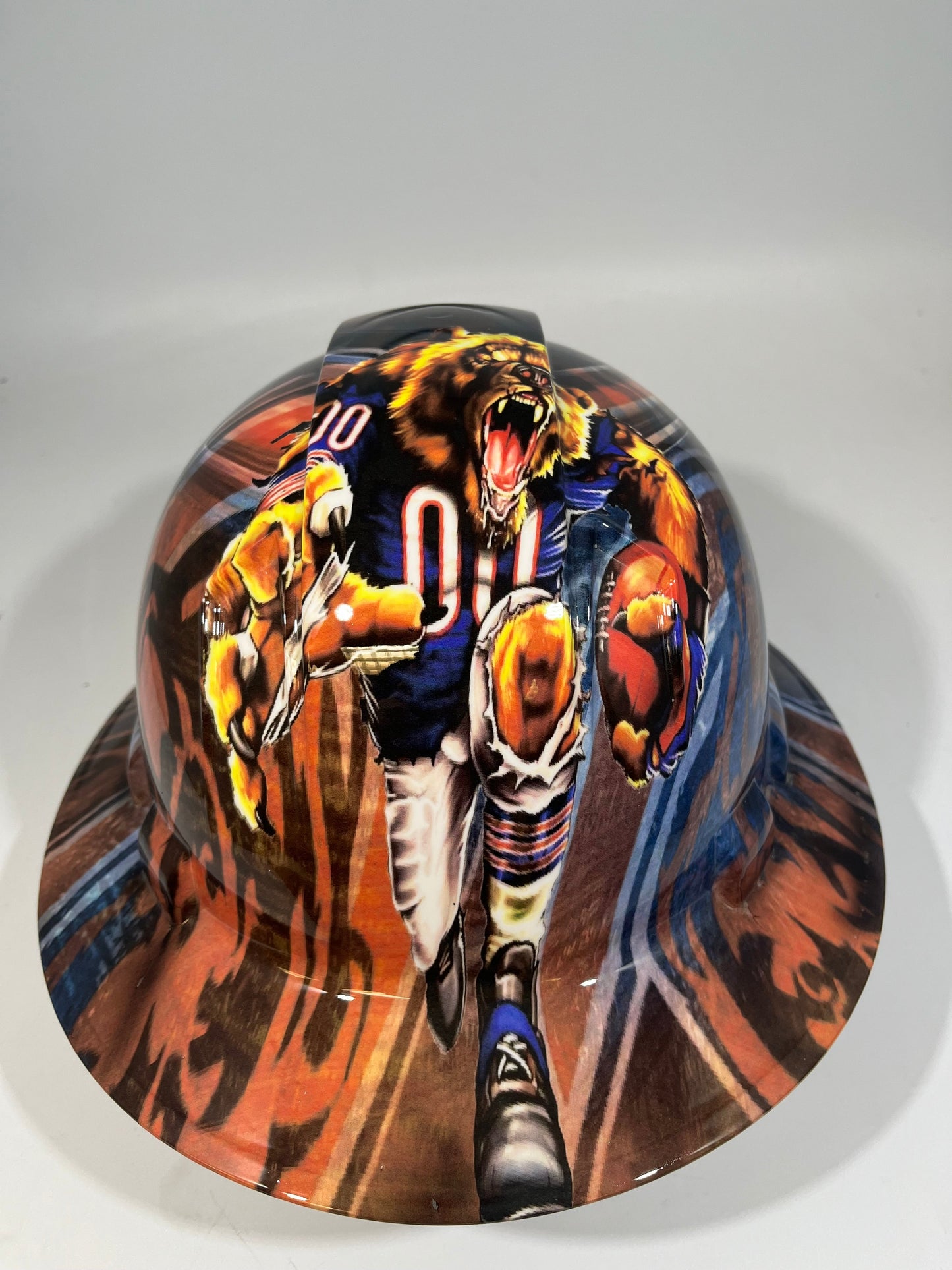 Full Brim Hard Hat Hydro Dipped CHICAGO BEARS