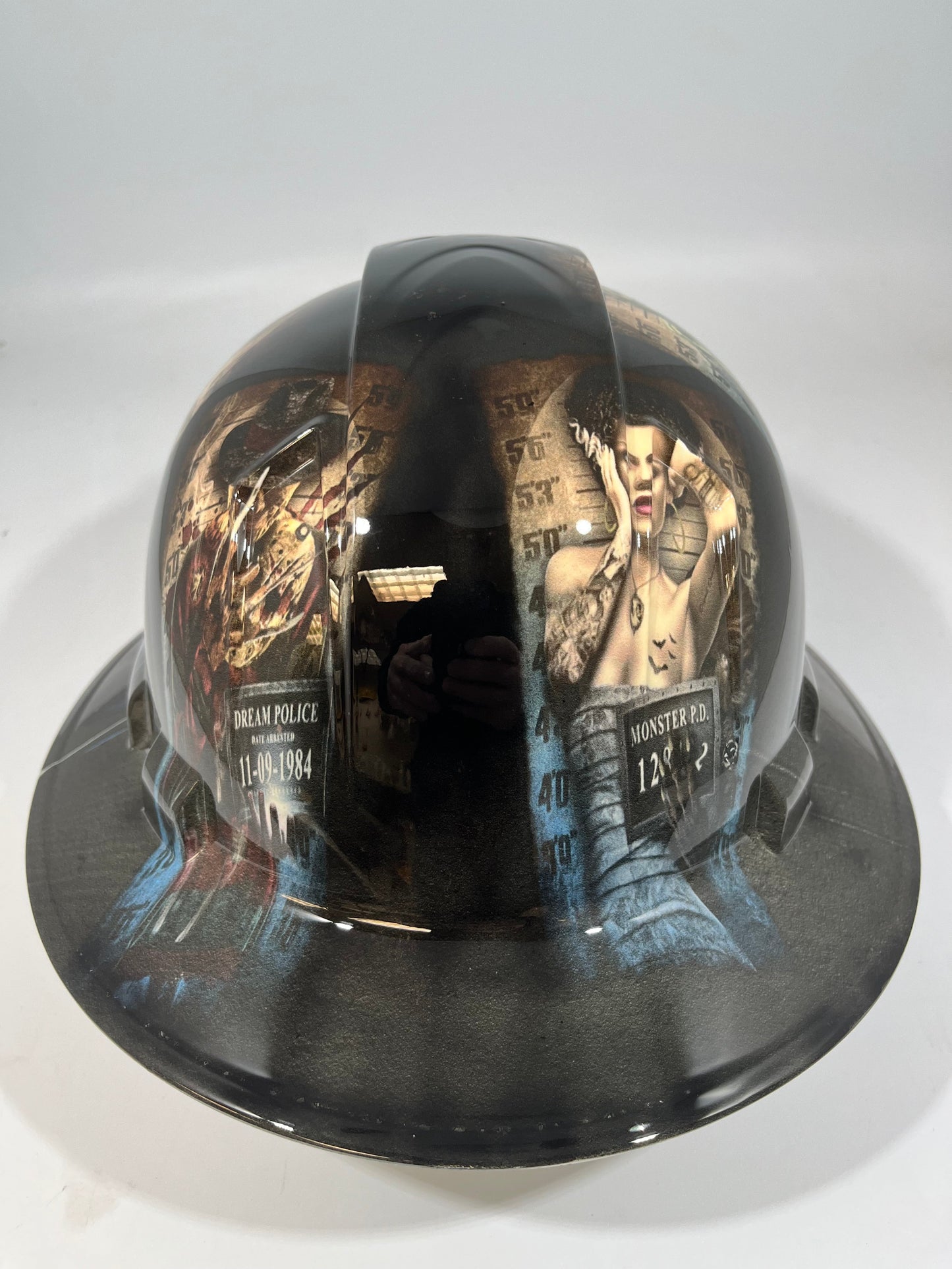 Full Brim Hard Hat Hydro Dipped HORROR CHARACTERS MUG SHOT