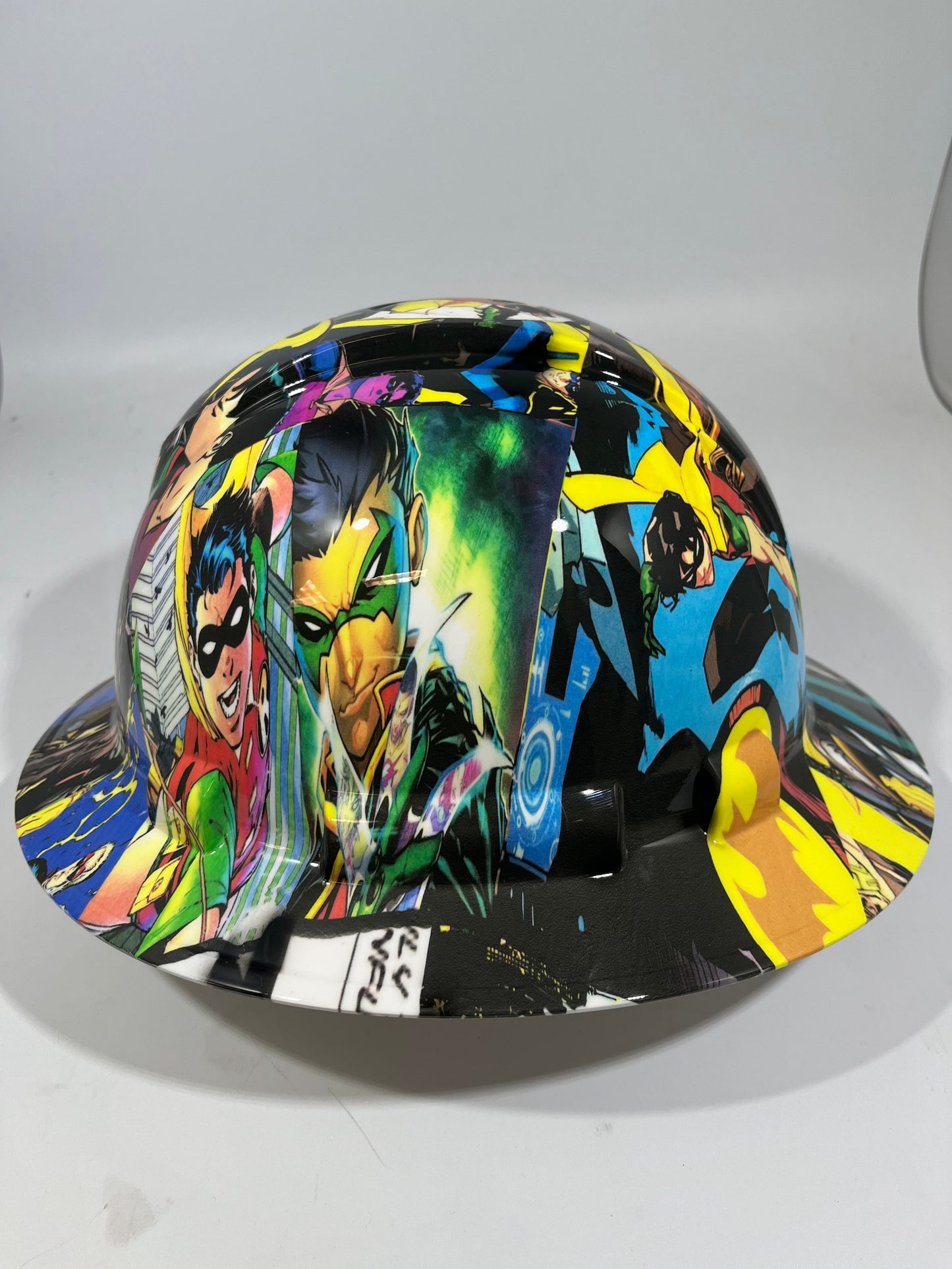 Full Brim Hard Hat Hydro Dipped DC ROBIN COMICS