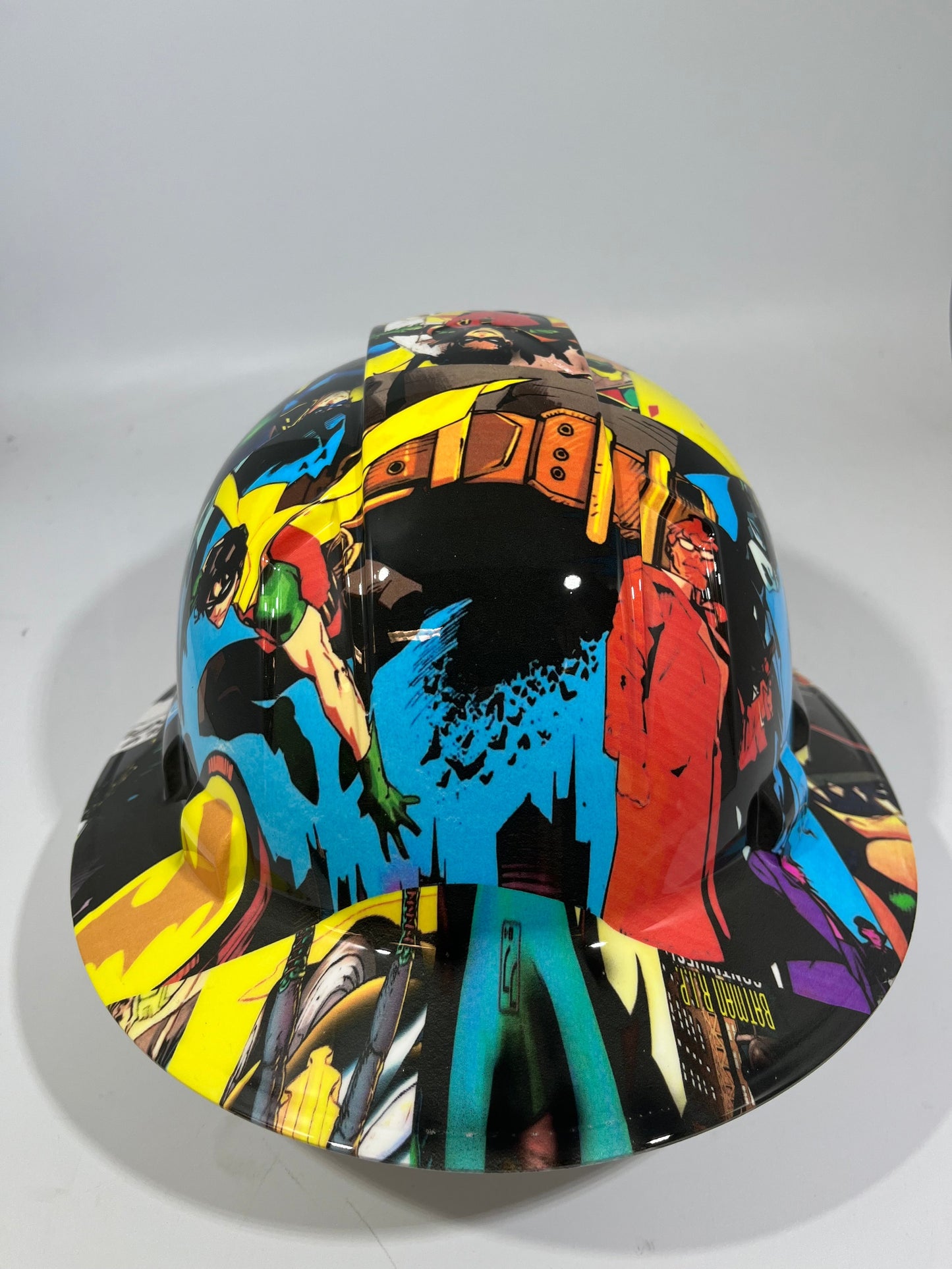 Full Brim Hard Hat Hydro Dipped DC ROBIN COMICS