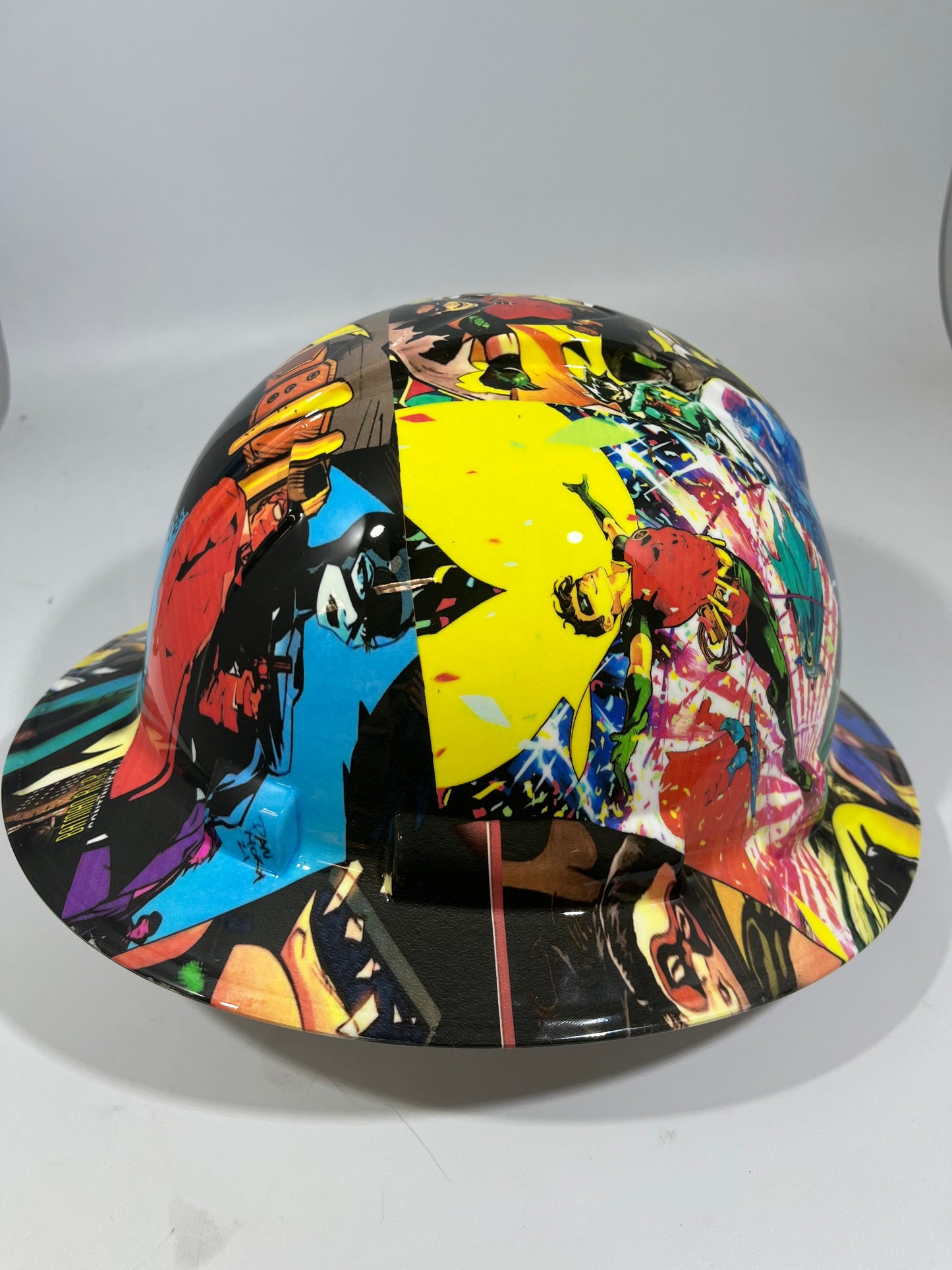 Full Brim Hard Hat Hydro Dipped DC ROBIN COMICS