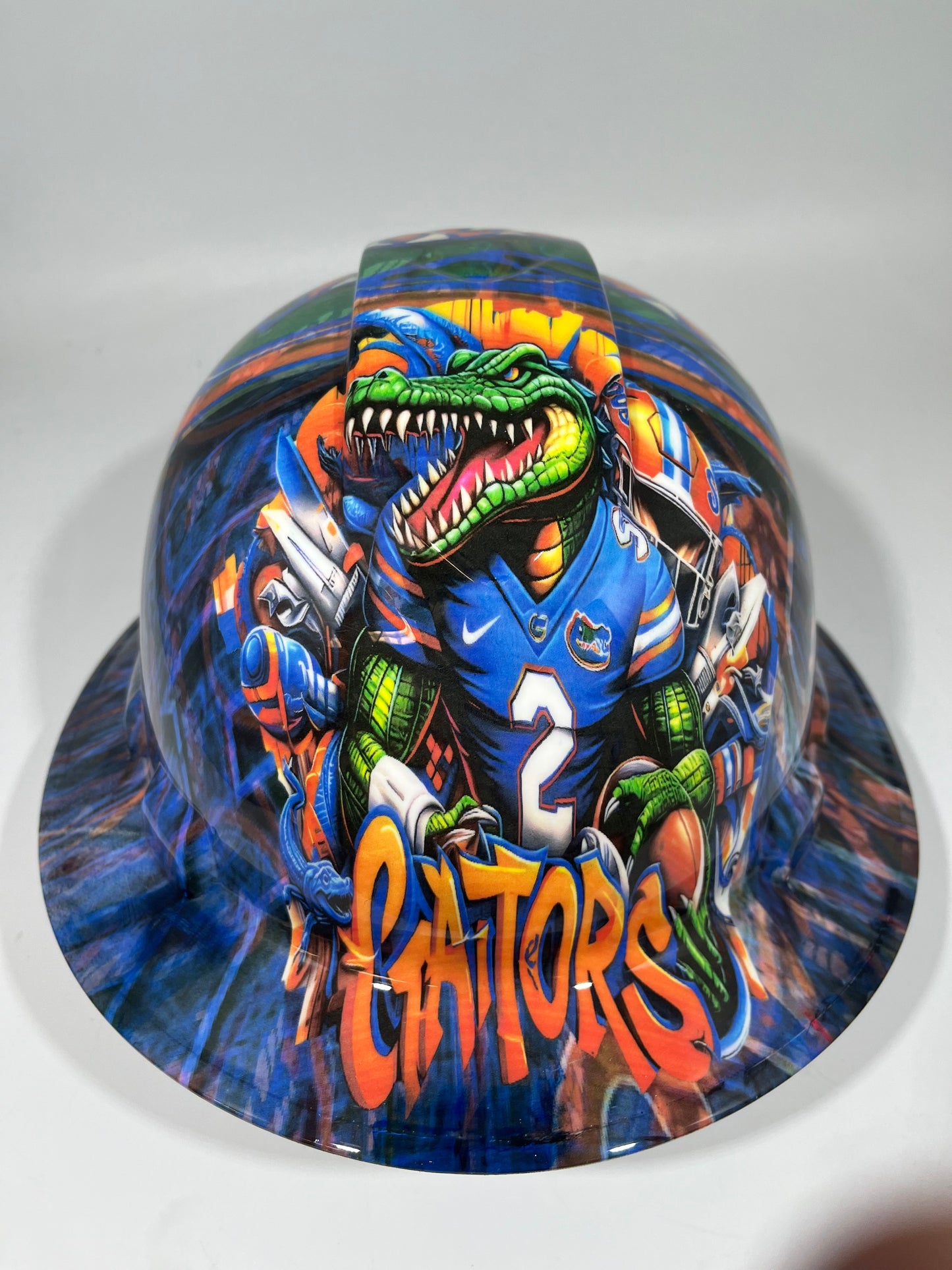Full Brim Hard Hat Hydro Dipped FLORIDA GATORS