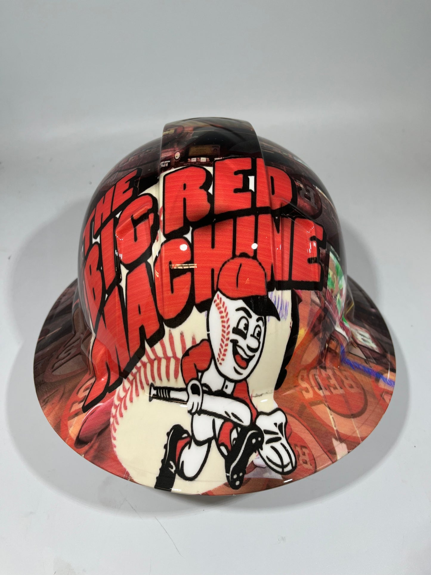 Full Brim Hard Hat Hydro Dipped BIG RED MACHINE CINCINNATI