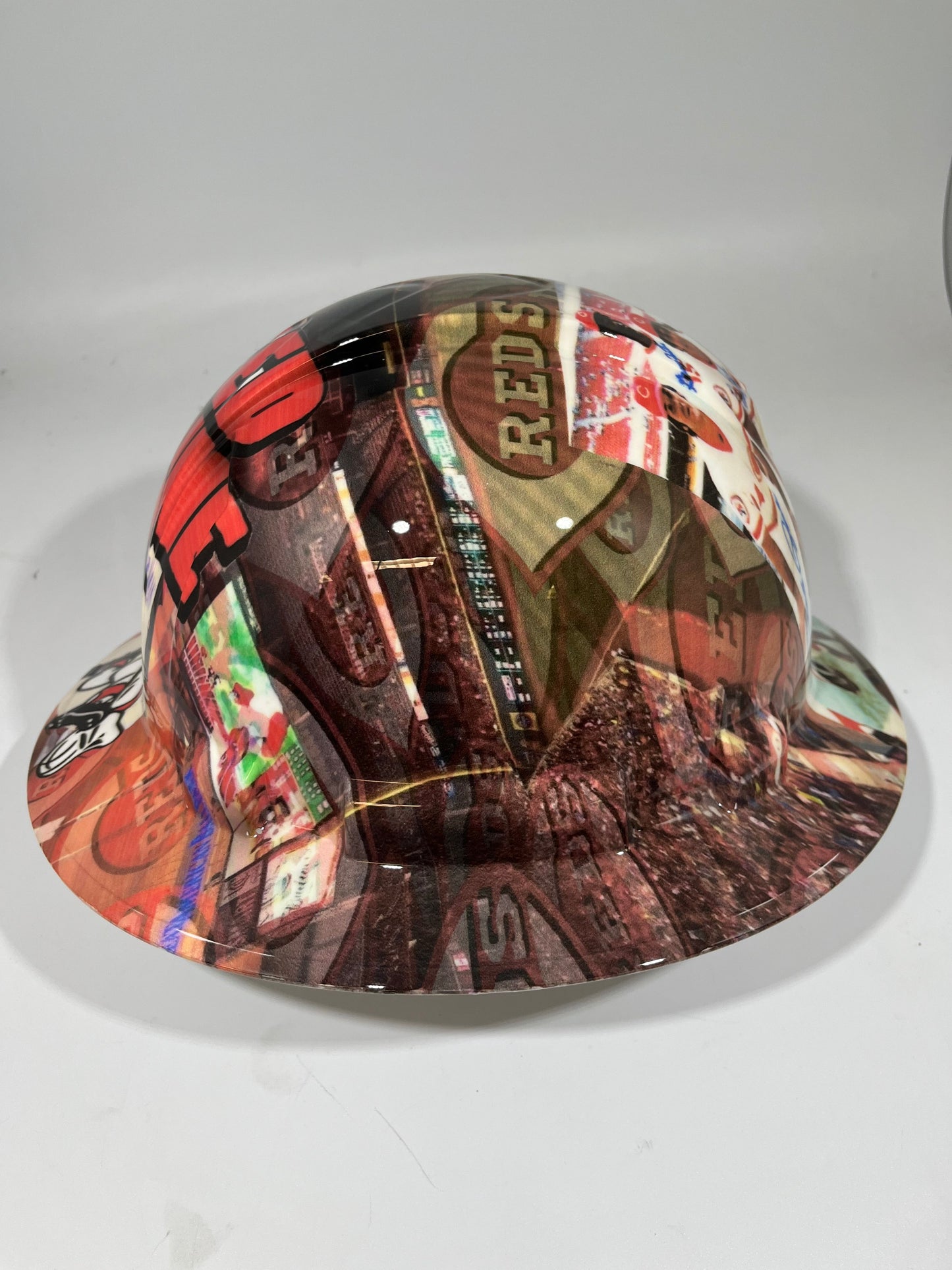Full Brim Hard Hat Hydro Dipped BIG RED MACHINE CINCINNATI