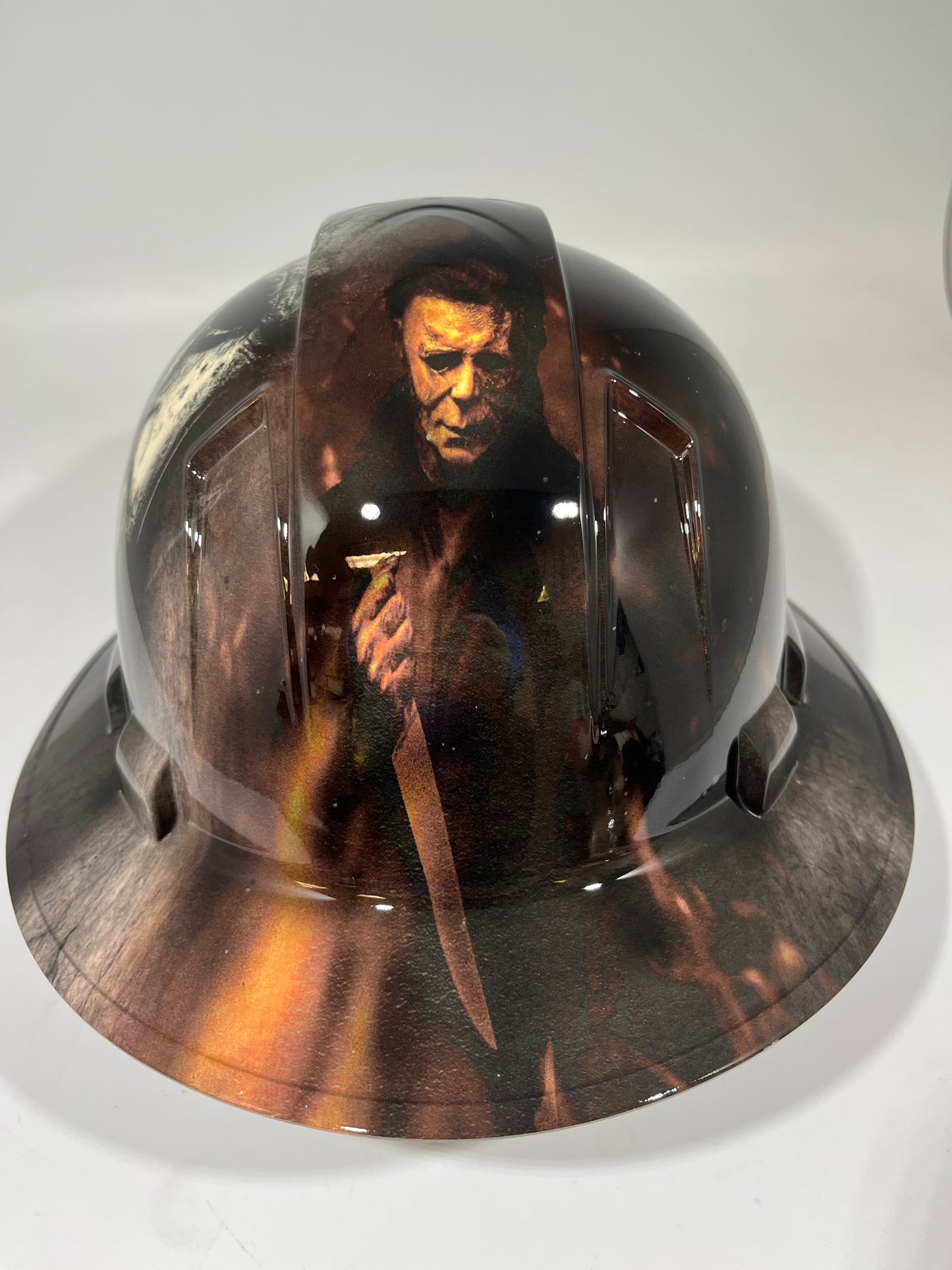 Full Brim Hard Hat Hydro Dipped HALLOWEEN MICHAEL MYERS