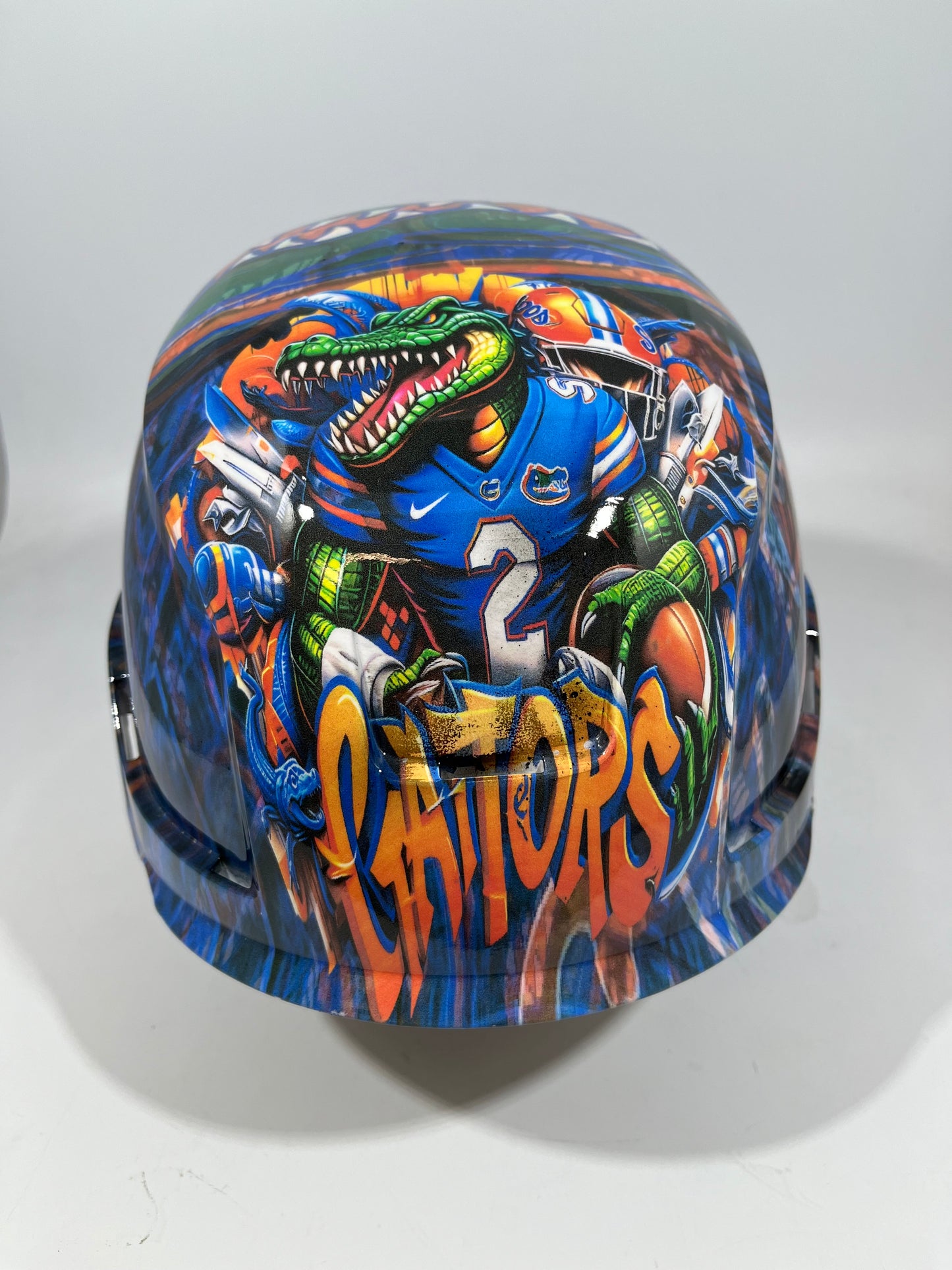 Full Brim Hard Hat Hydro Dipped FLORIDA GATORS