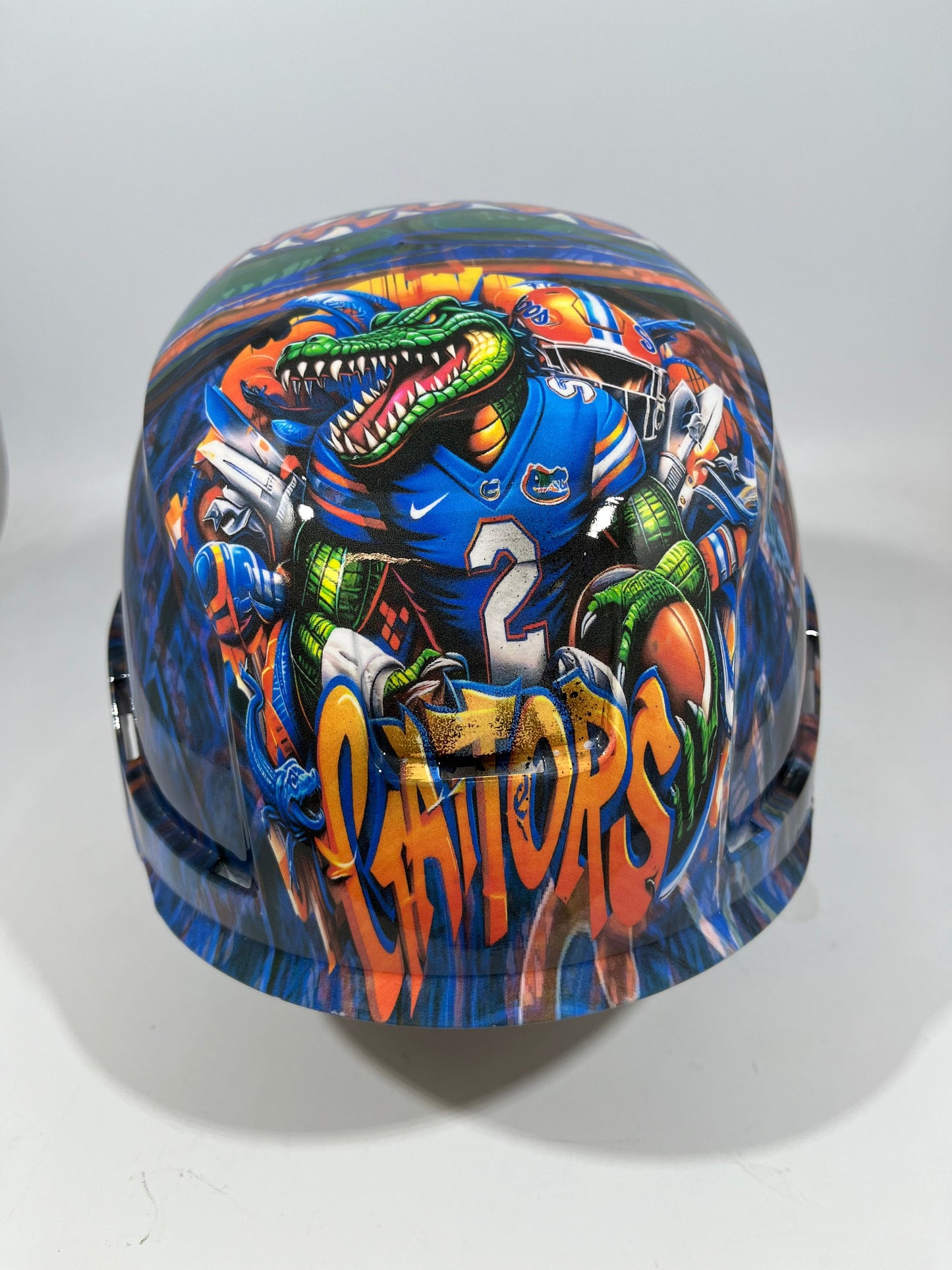 Full Brim Hard Hat Hydro Dipped FLORIDA GATORS