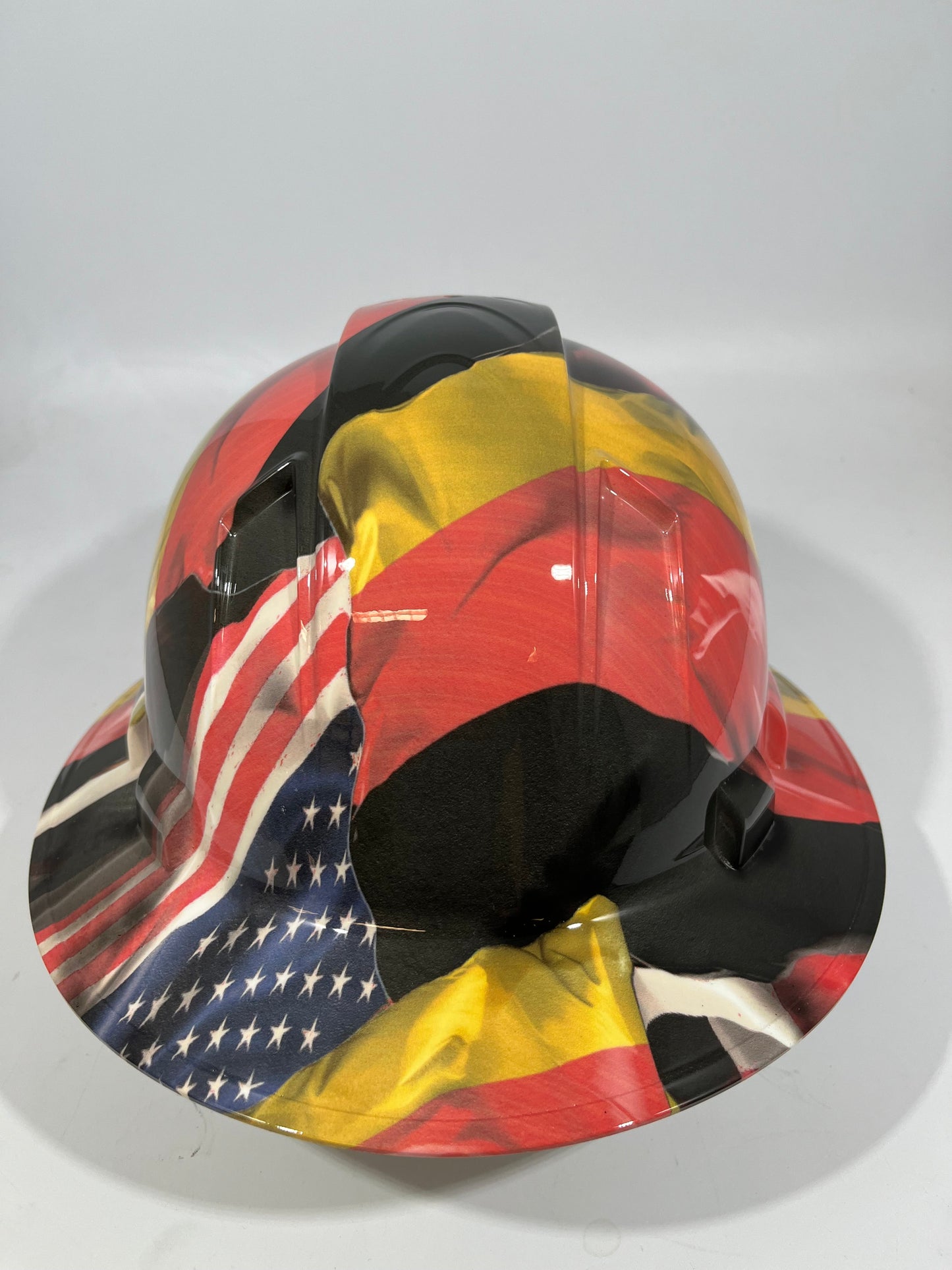 Full Brim Hard Hat Hydro Dipped GERMAN AMERICAN FLAG