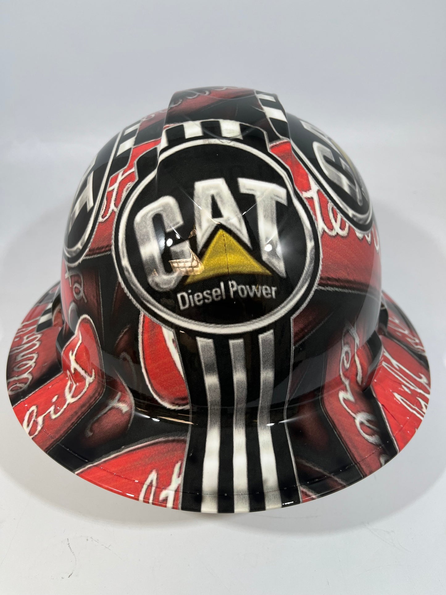 Full Brim Hard Hat Hydro Dipped PETERBILT CAT DIESEL