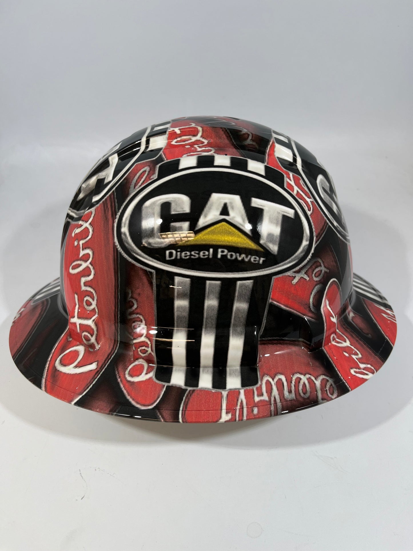 Full Brim Hard Hat Hydro Dipped PETERBILT CAT DIESEL