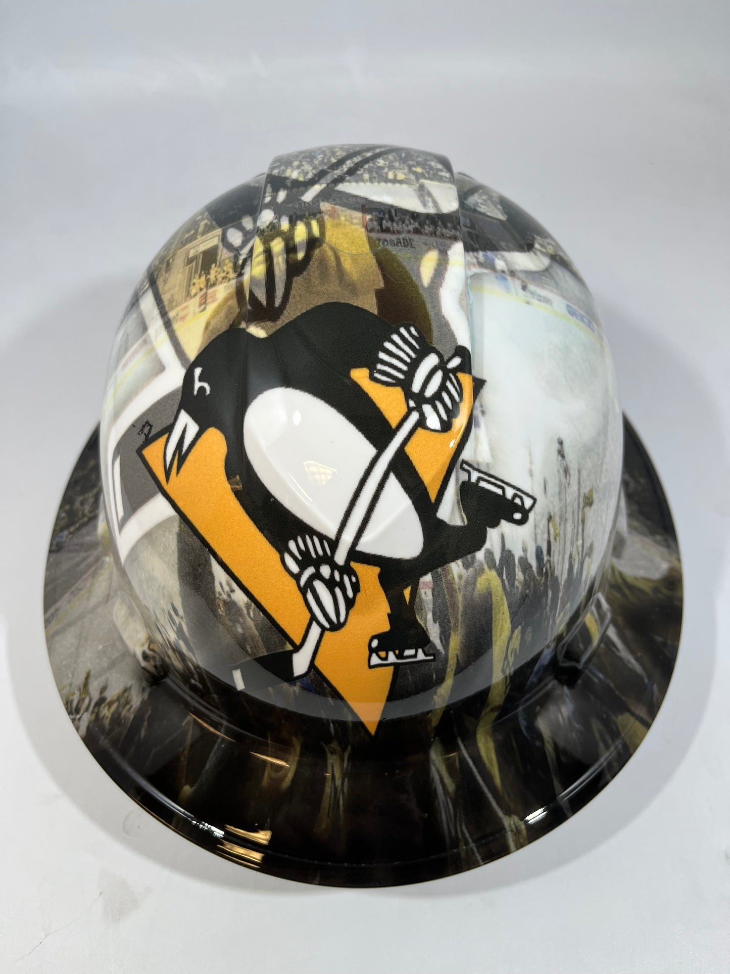 Full Brim Hard Hat Hydro Dipped PITTSBURG PENGUINS