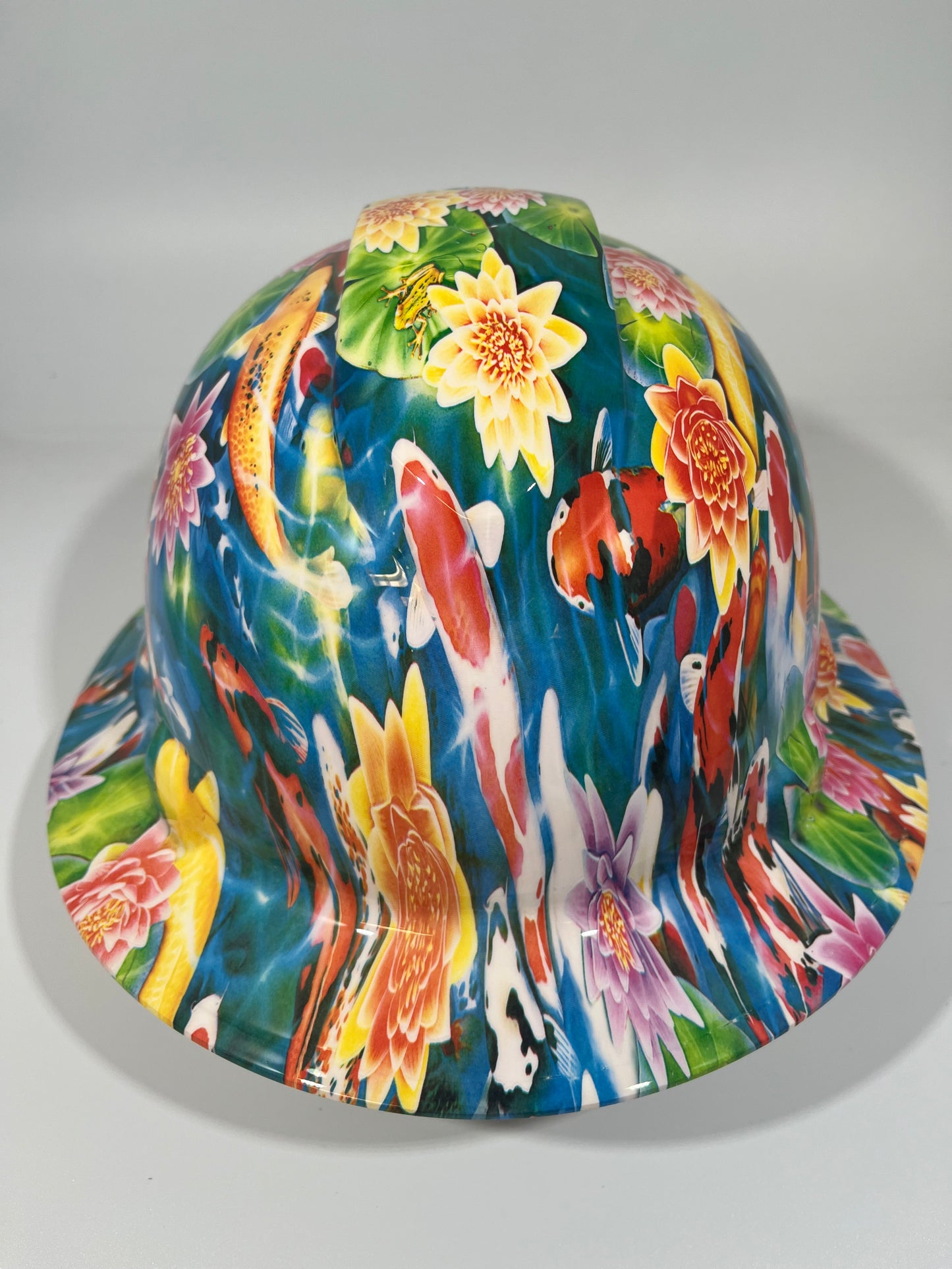 Full Brim Hard Hat Hydro Dipped KOI FISH