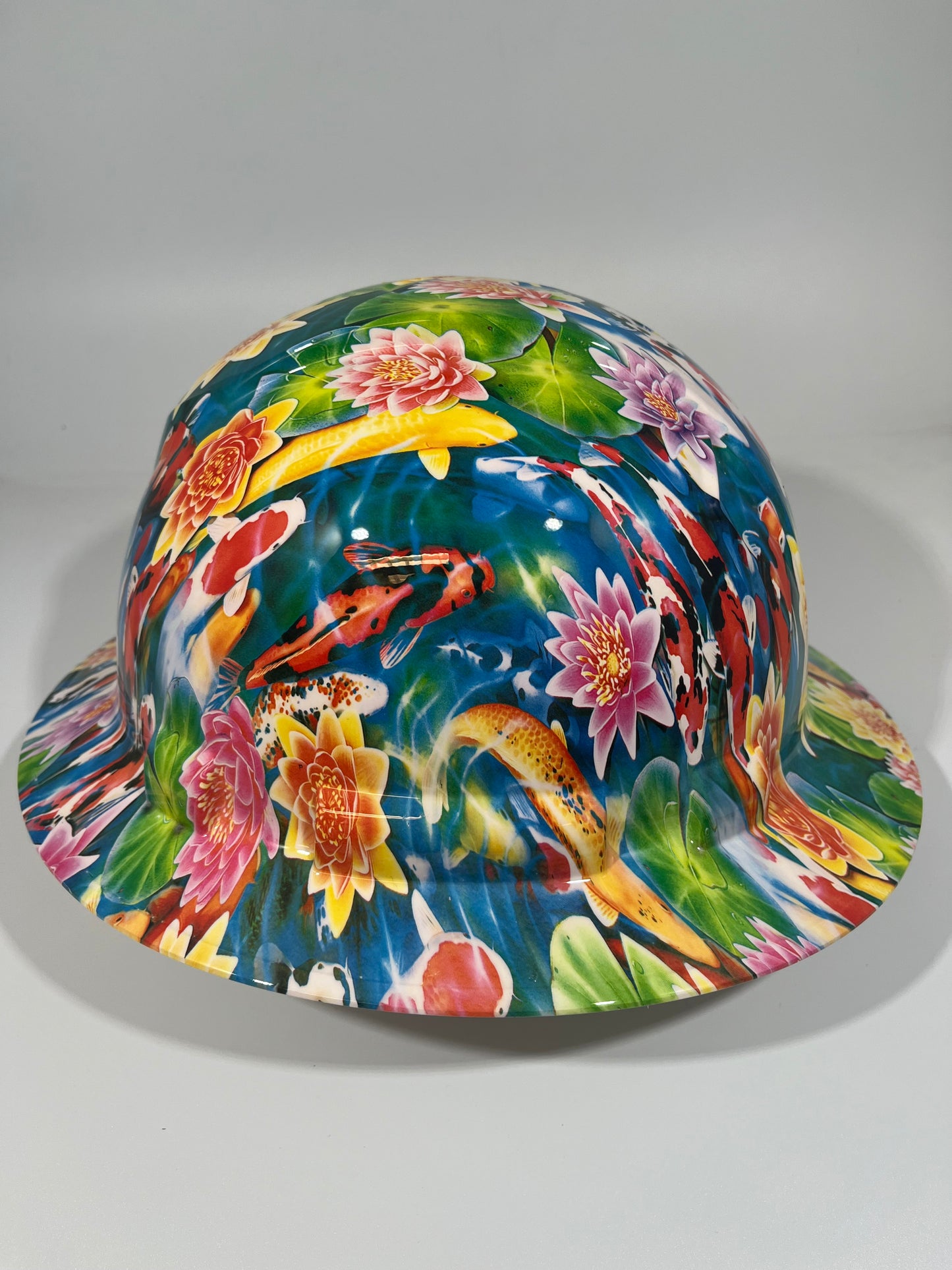 Full Brim Hard Hat Hydro Dipped KOI FISH