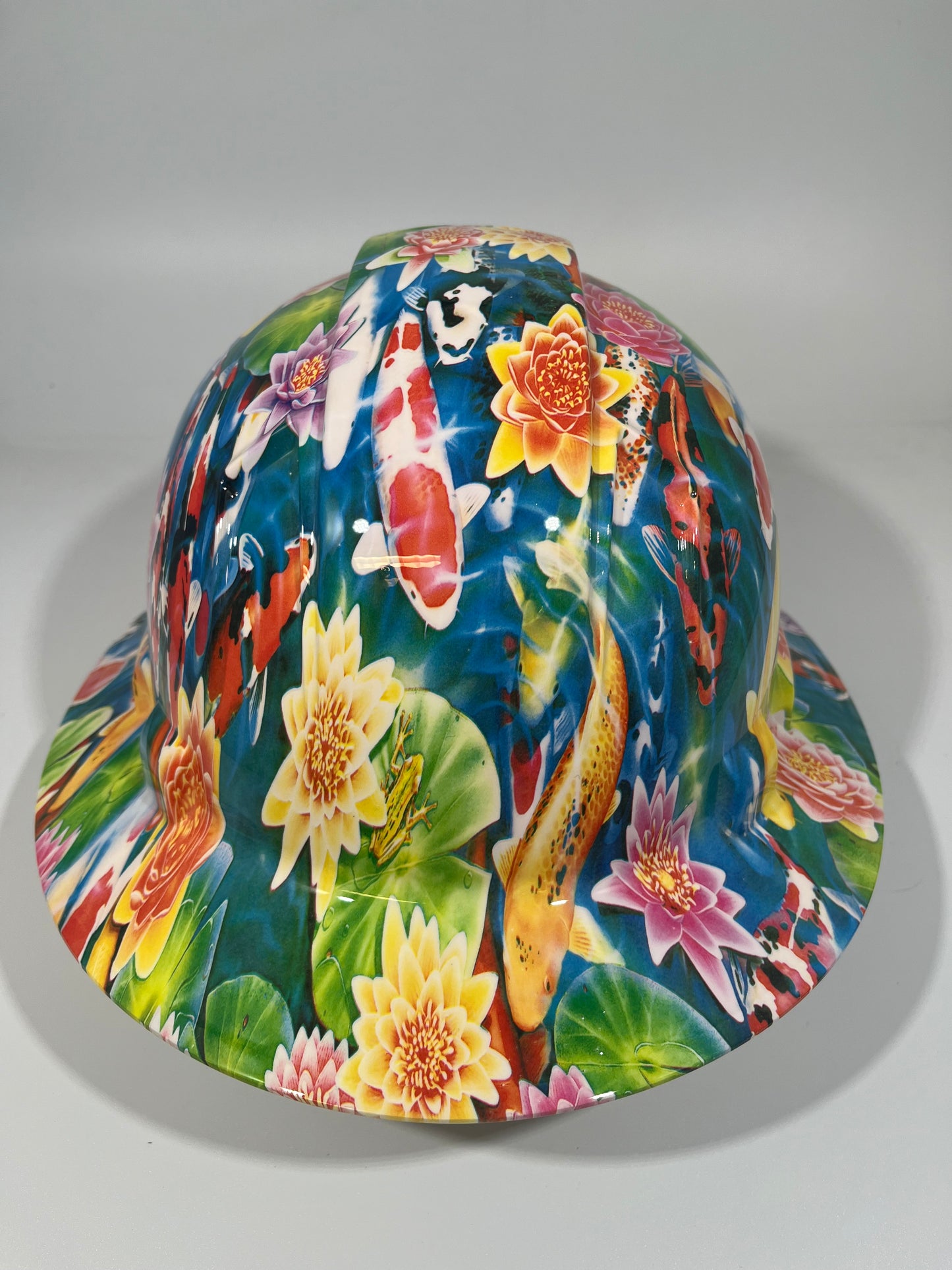 Full Brim Hard Hat Hydro Dipped KOI FISH