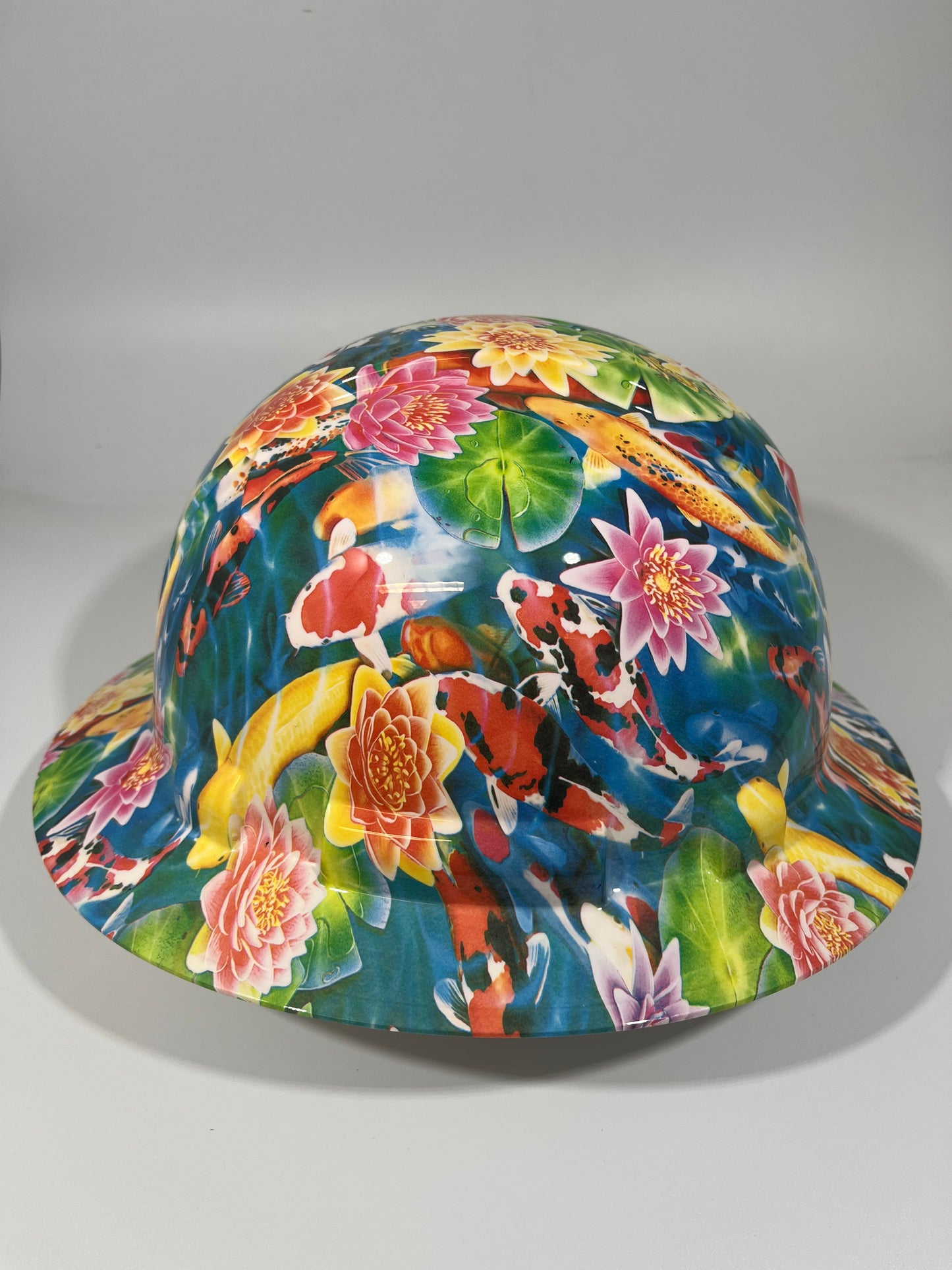 Full Brim Hard Hat Hydro Dipped KOI FISH