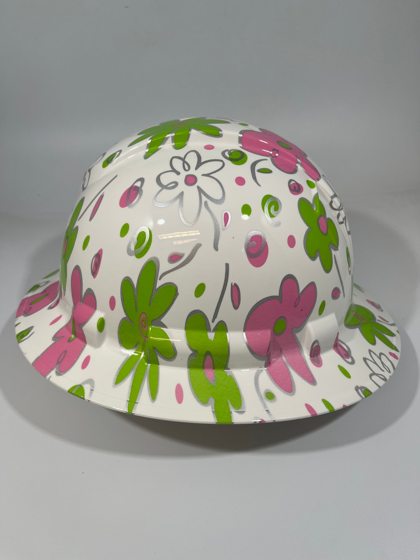 Full Brim Hard Hat Hydro Dipped FLORAL