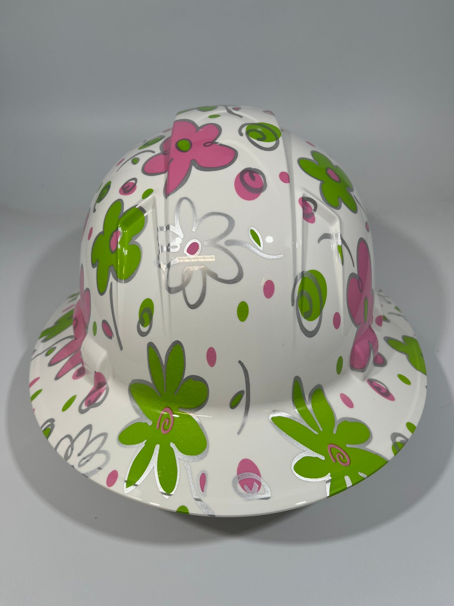 Full Brim Hard Hat Hydro Dipped FLORAL