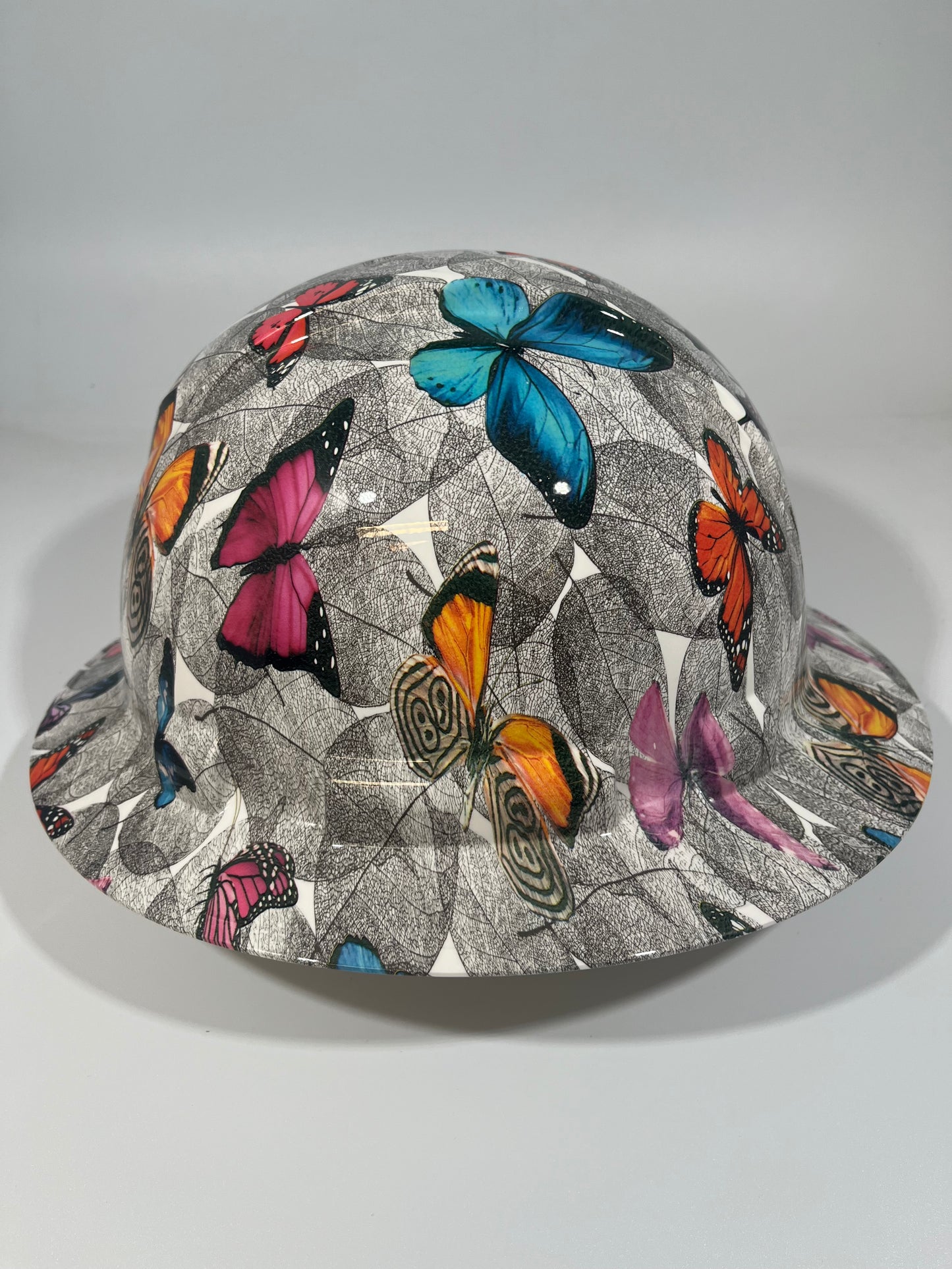 Full Brim Hard Hat Hydro Dipped BUTTERFLIES