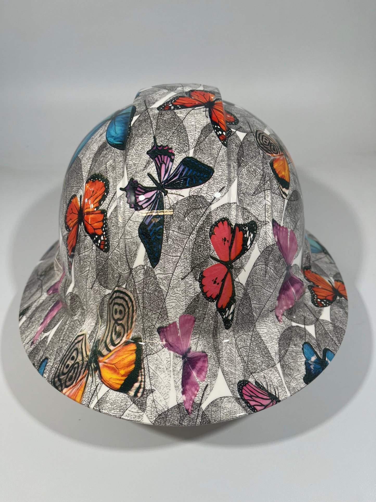 Full Brim Hard Hat Hydro Dipped BUTTERFLIES