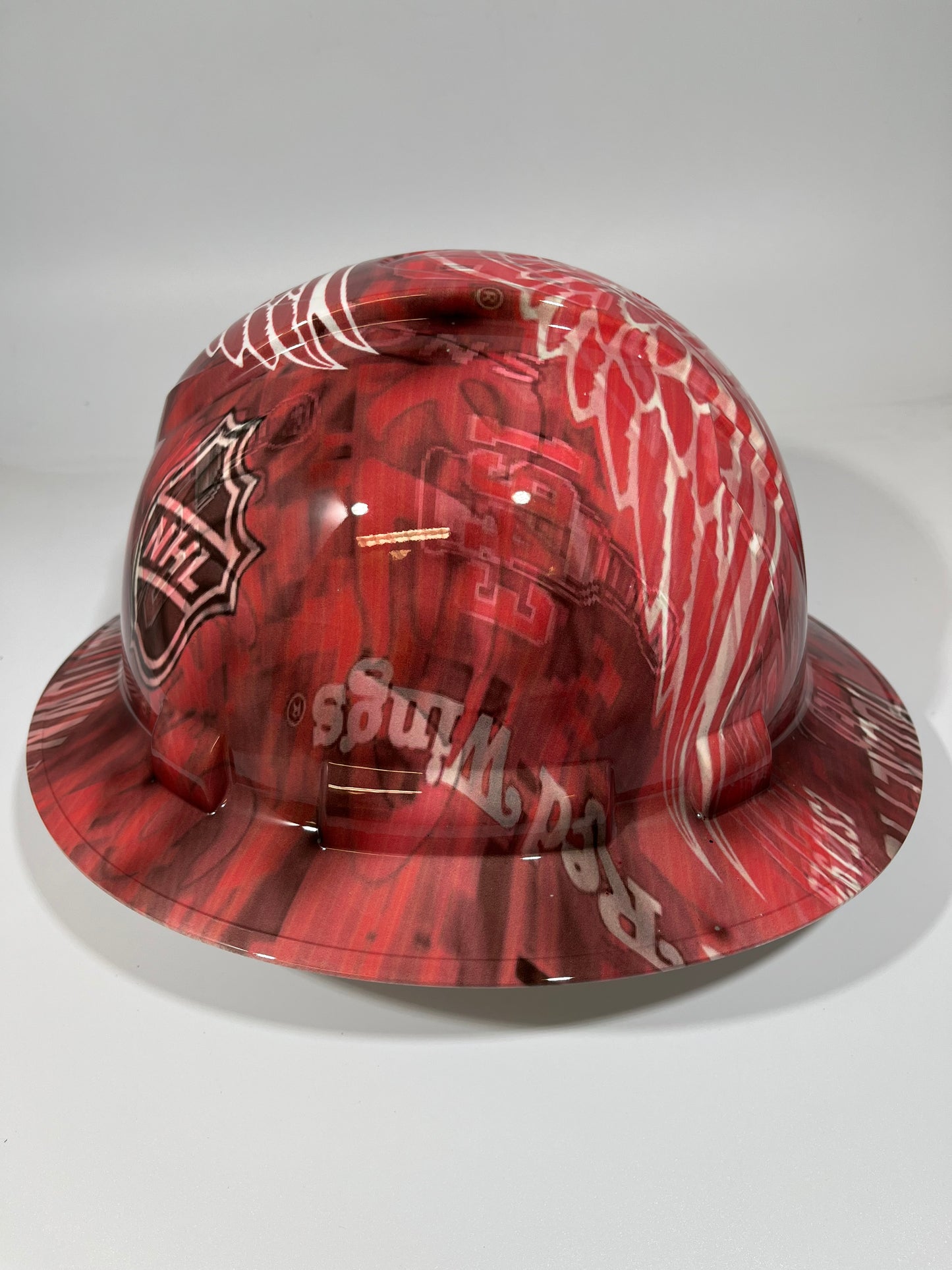 Full Brim Hard Hat Hydro Dipped DETROIT REDWINGS