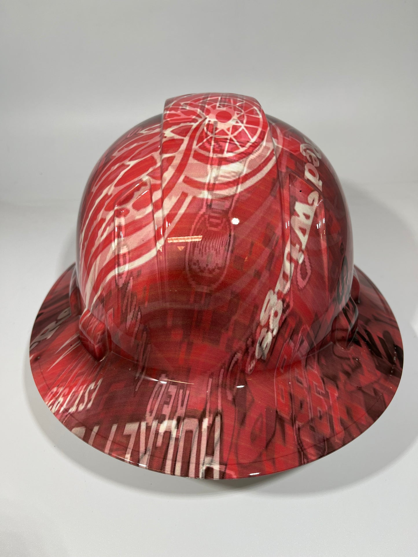 Full Brim Hard Hat Hydro Dipped DETROIT REDWINGS