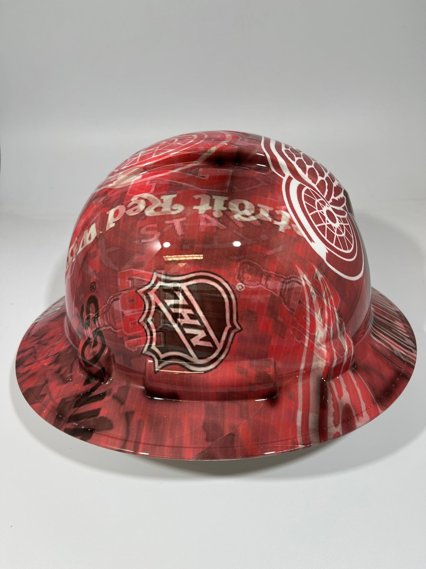 Full Brim Hard Hat Hydro Dipped DETROIT REDWINGS