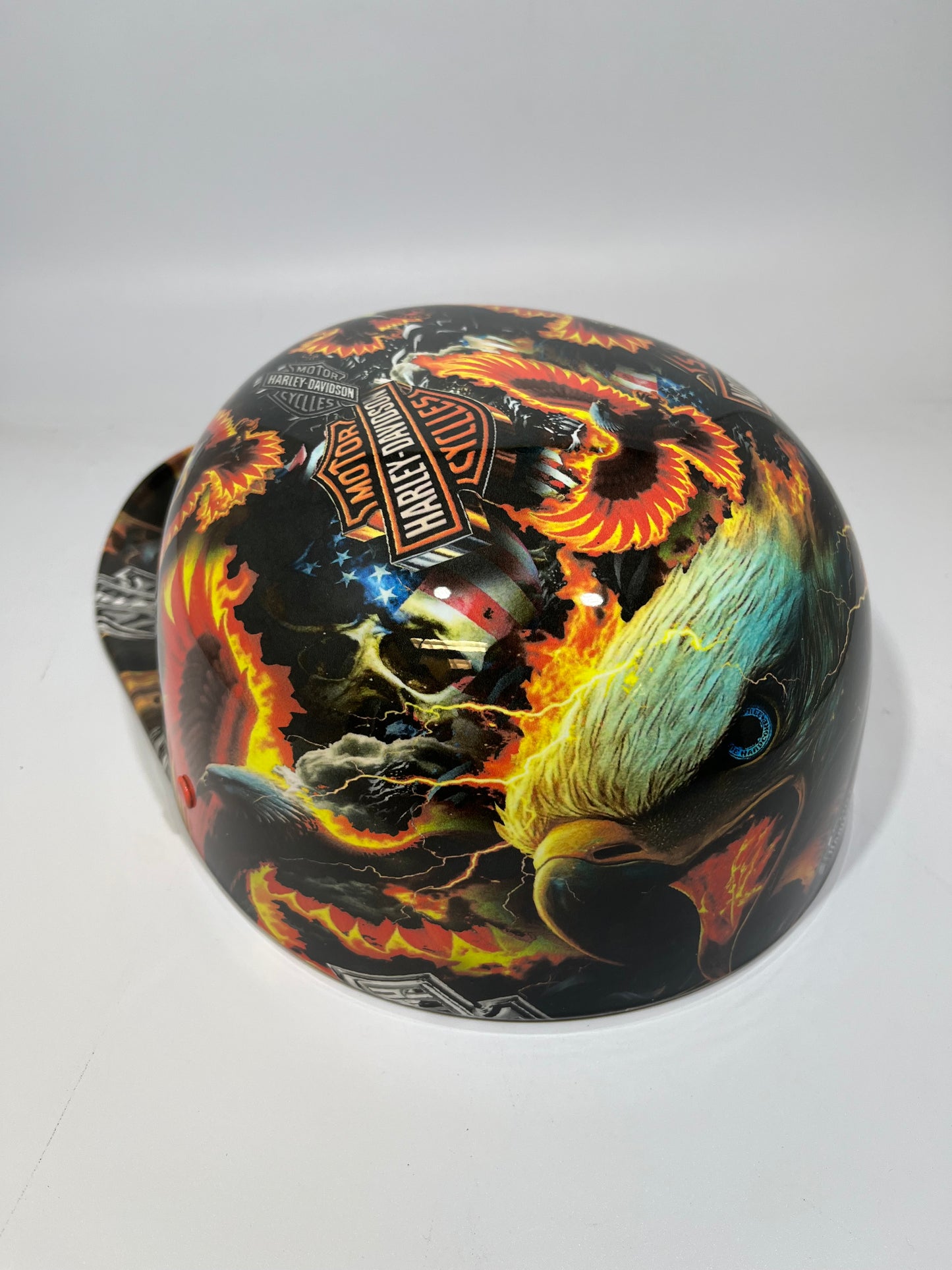 Baseball Cap Style Motorcycle Helmet HARLEY BAD ASS EAGLES