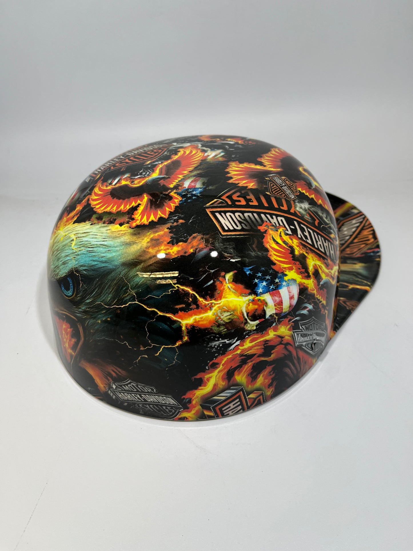 Baseball Cap Style Motorcycle Helmet HARLEY BAD ASS EAGLES