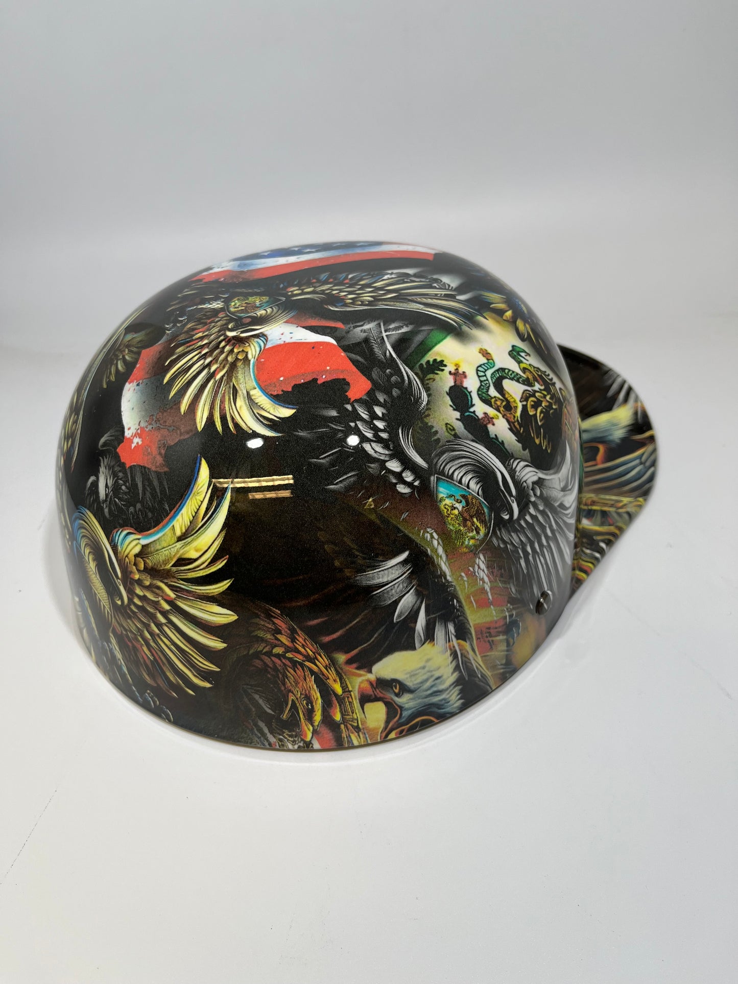 Baseball Cap Style Motorcycle Helmet MEXICAN ROOTS AMERICAN PRIDE
