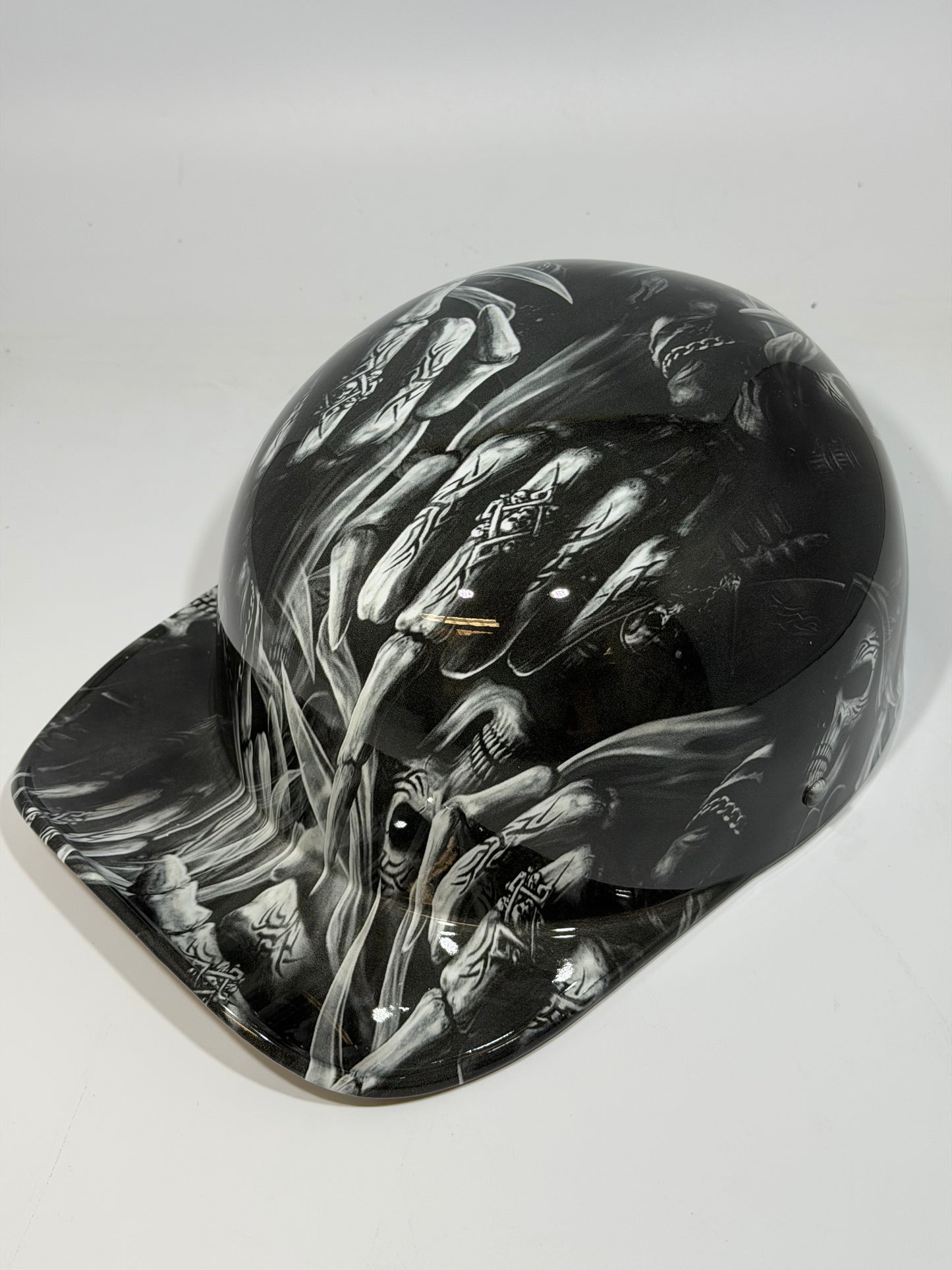 Baseball Cap Style Motorcycle Helmet DAY OF THE DEAD