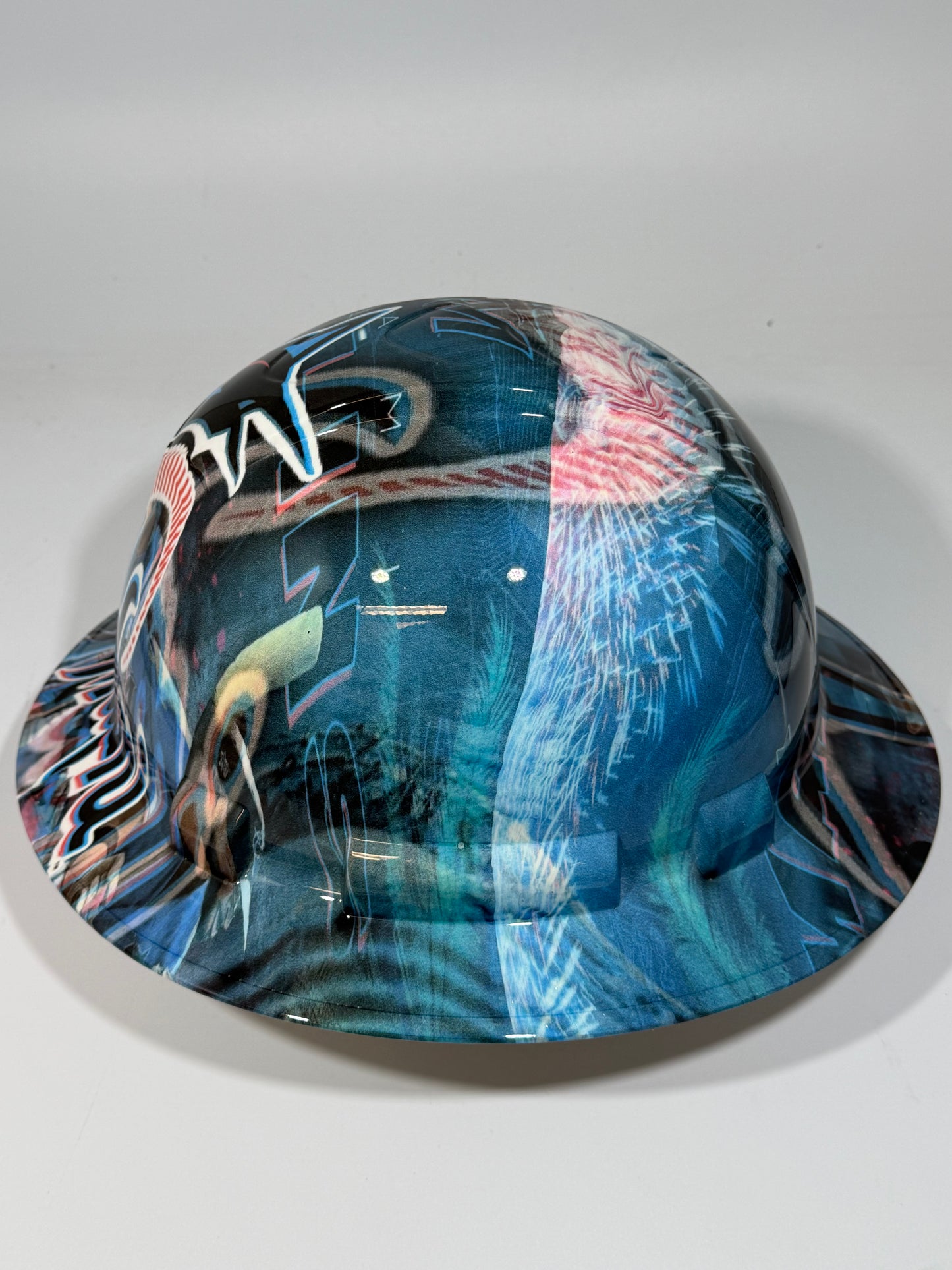 Full Brim Hard Hat Hydro Dipped MIAMI MARLINS