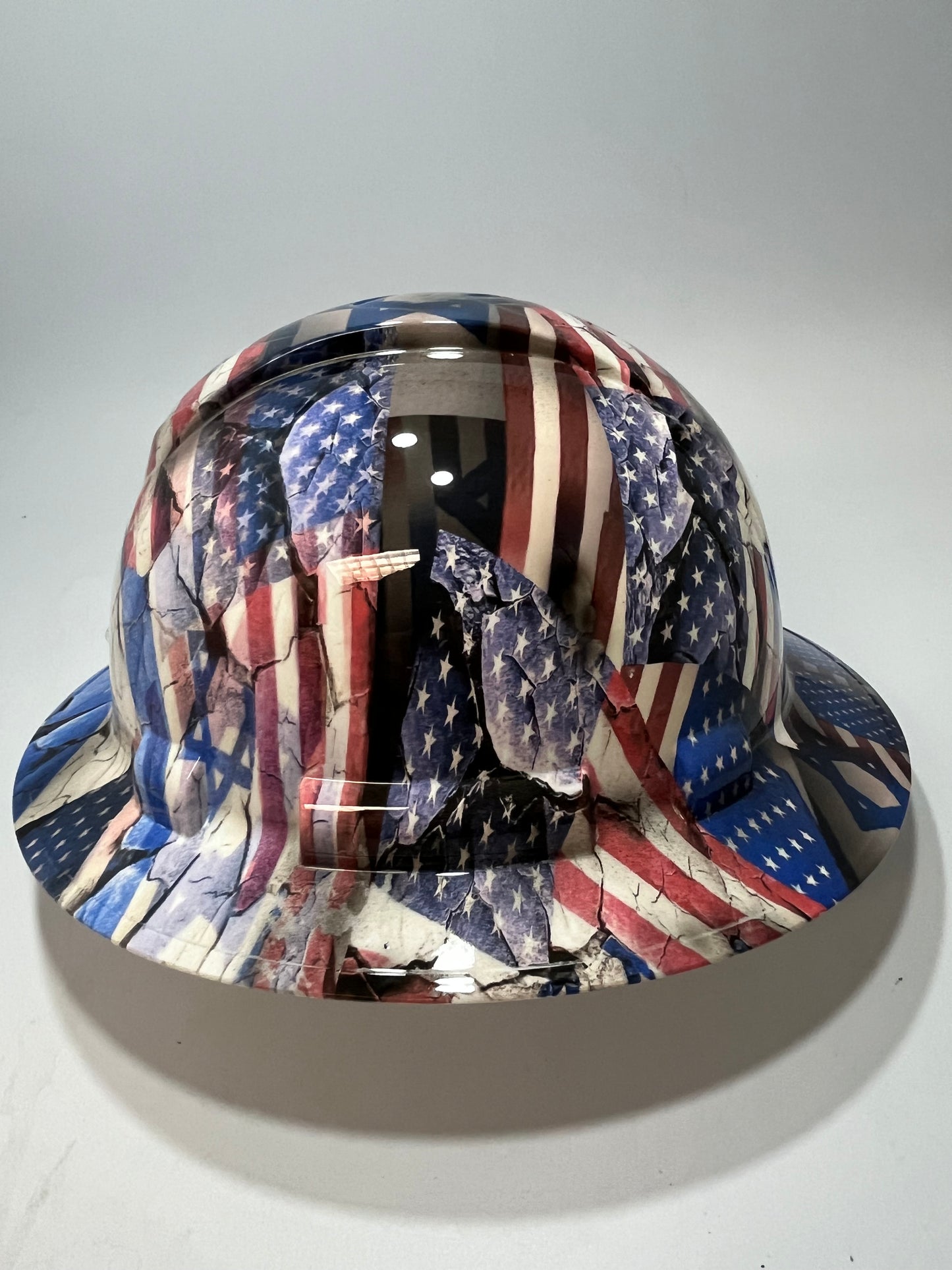 Full Brim Hard Hat Hydro Dipped ISRAEL US FLAG.