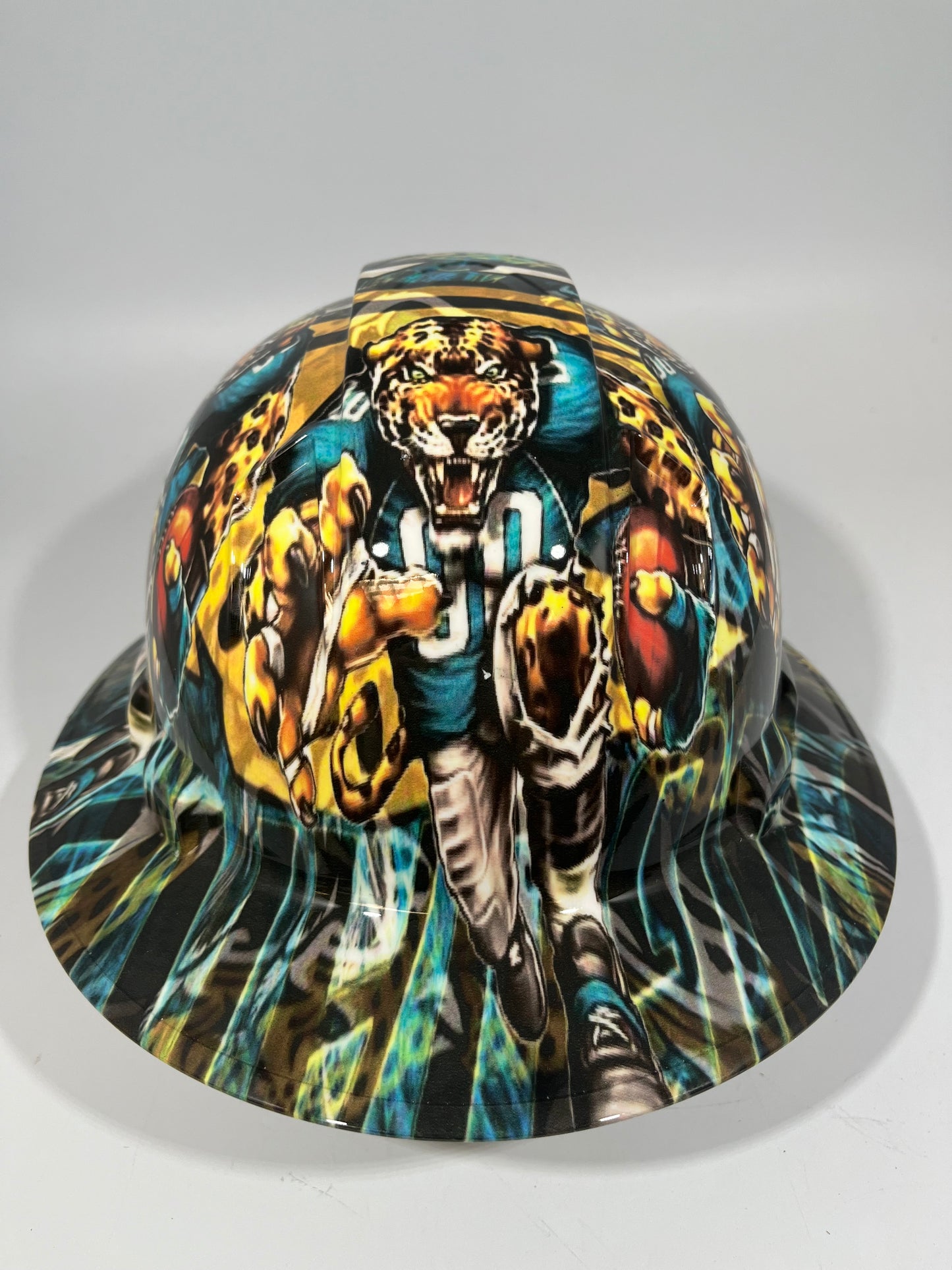 Full Brim Hard Hat Hydro Dipped JACKSONVILLE JAGUARS