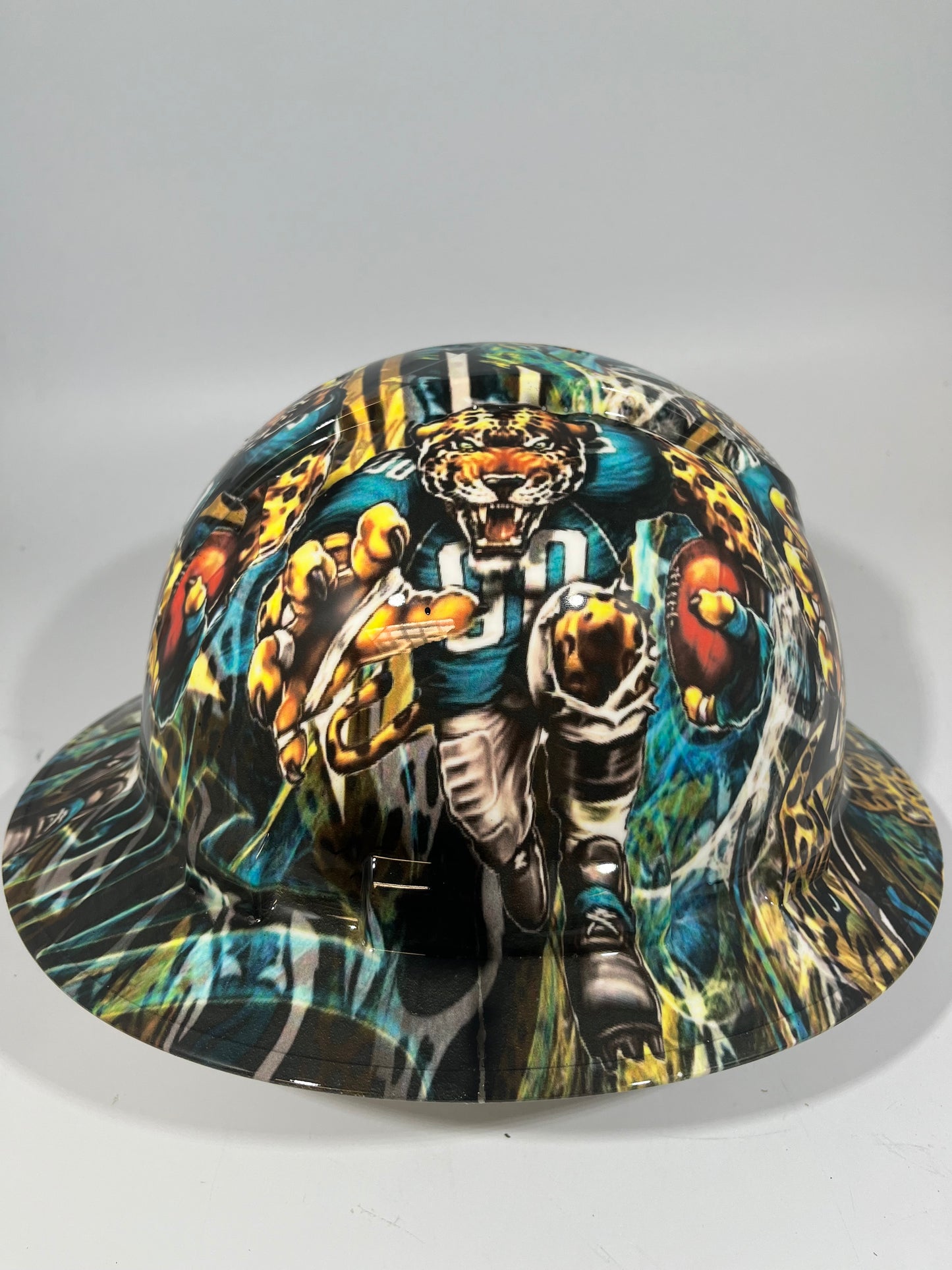 Full Brim Hard Hat Hydro Dipped JACKSONVILLE JAGUARS