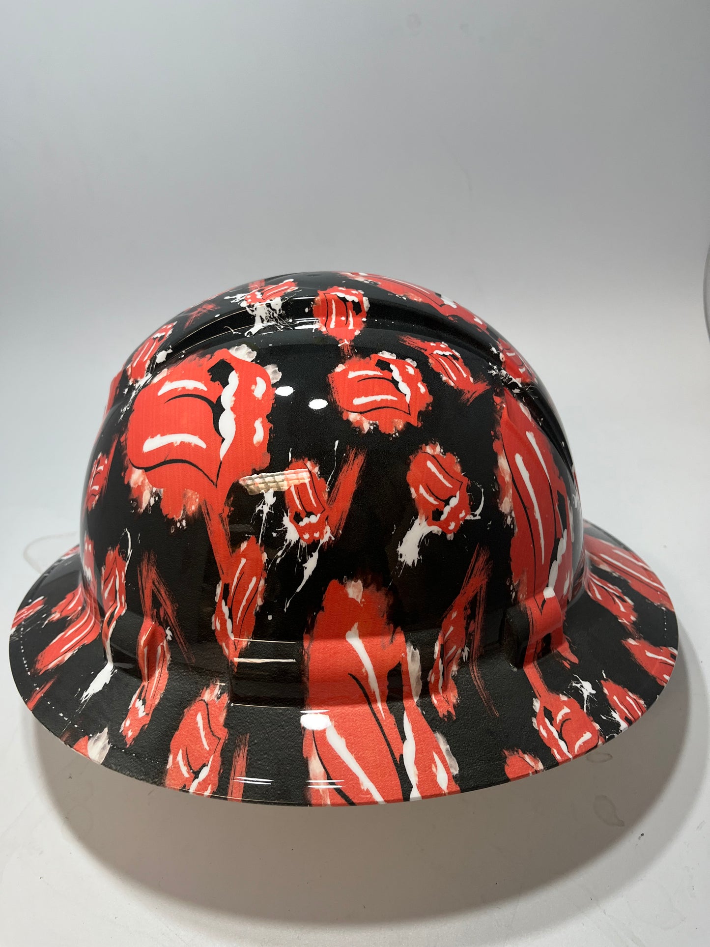 Full Brim Hard Hat Hydro Dipped KISS LIPS