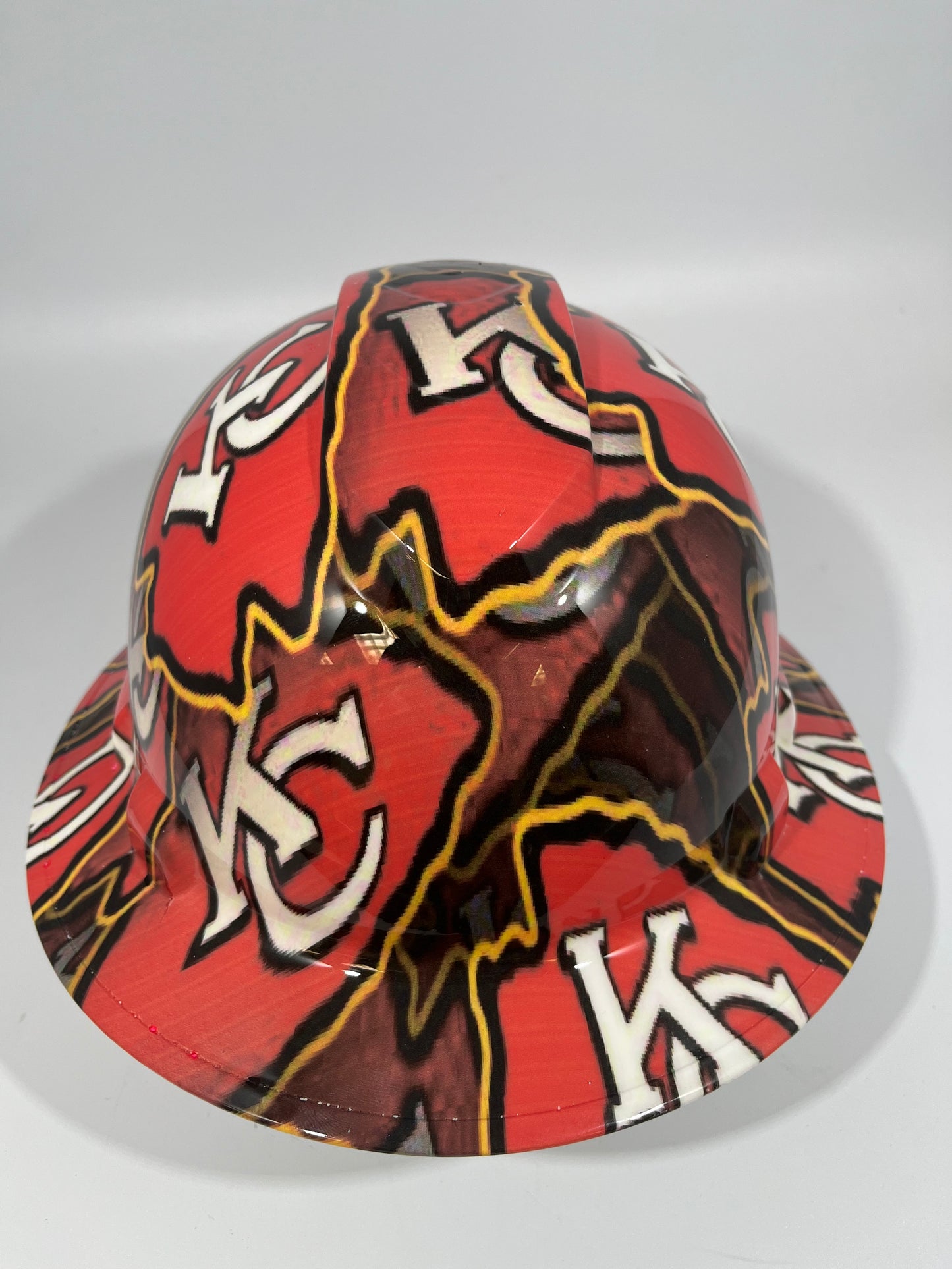 Full Brim Hard Hat Hydro Dipped KC KANSAS CITY CHIEFS 2