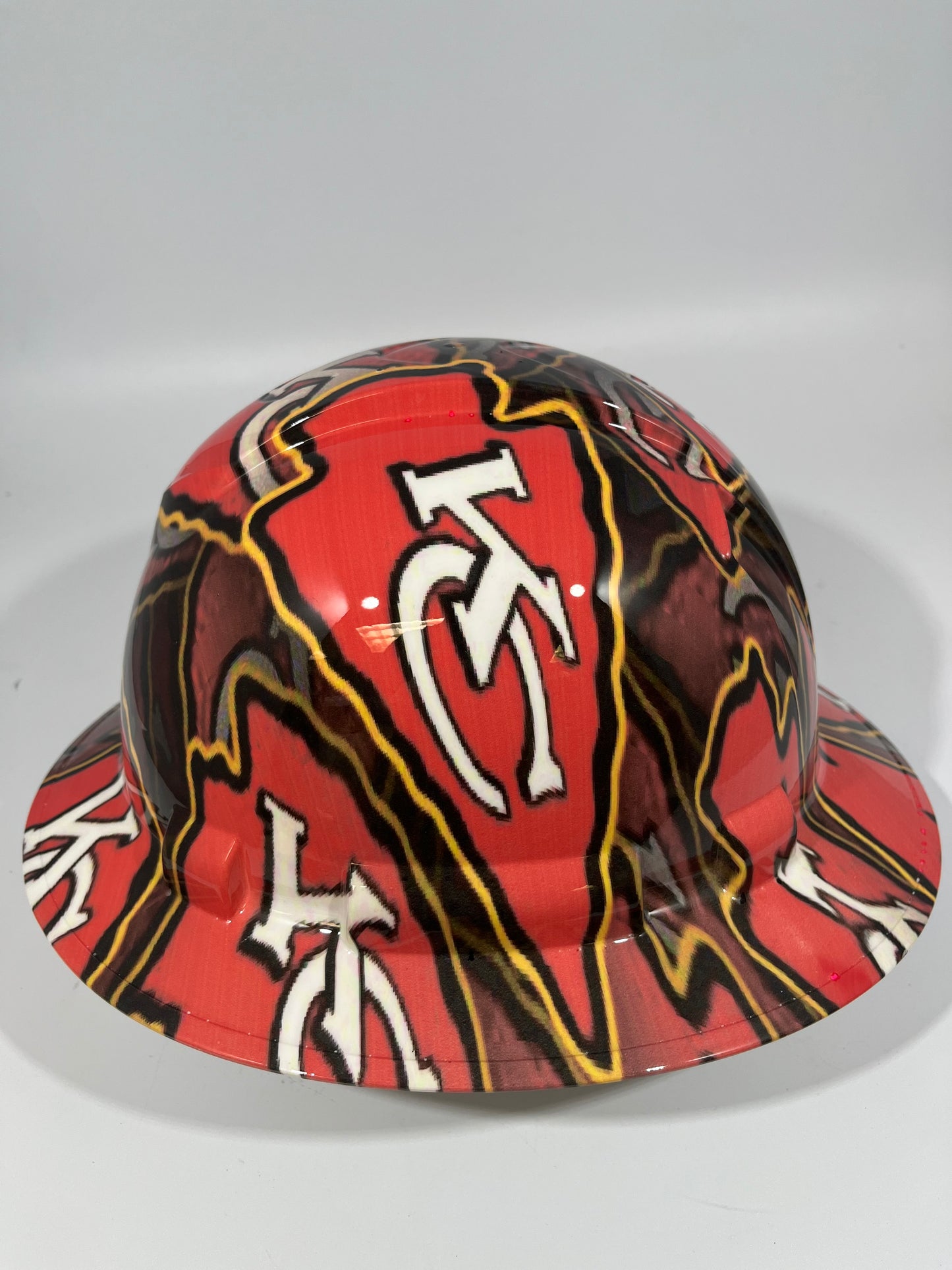 Full Brim Hard Hat Hydro Dipped KC KANSAS CITY CHIEFS 2