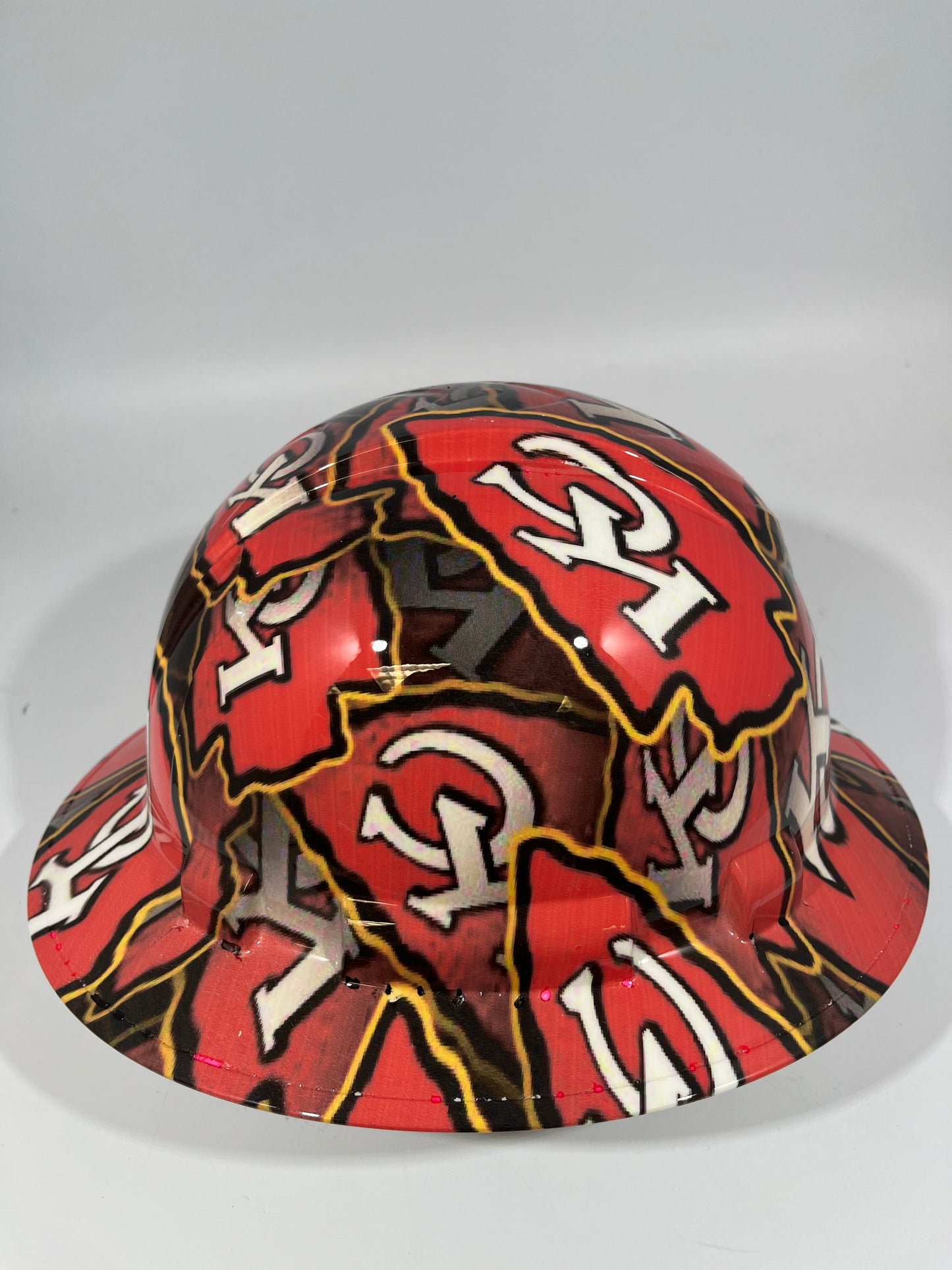 Full Brim Hard Hat Hydro Dipped KC KANSAS CITY CHIEFS 2
