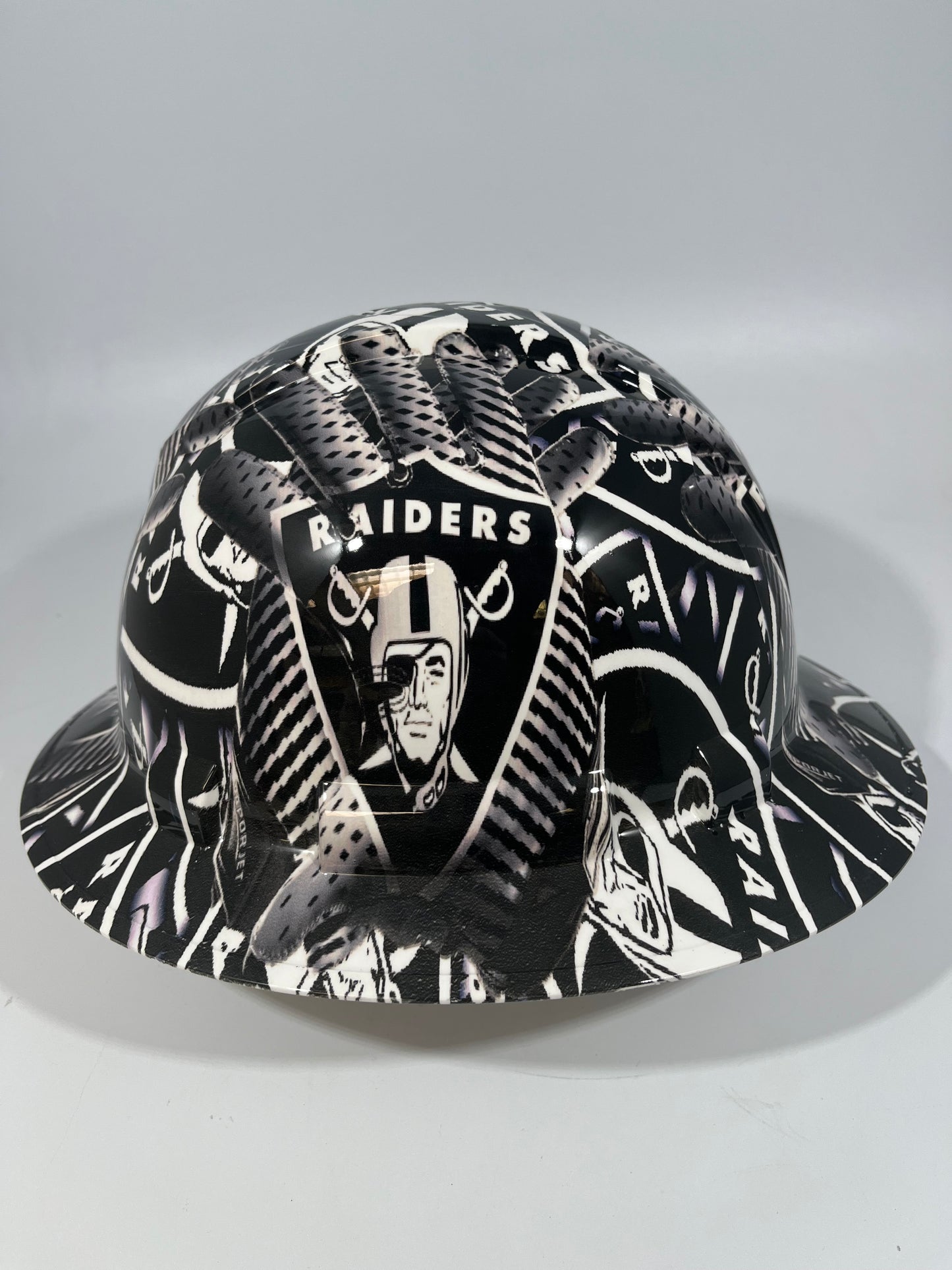 Full Brim Hard Hat Custom Hydro Dipped LAS VEGAS RAIDERS