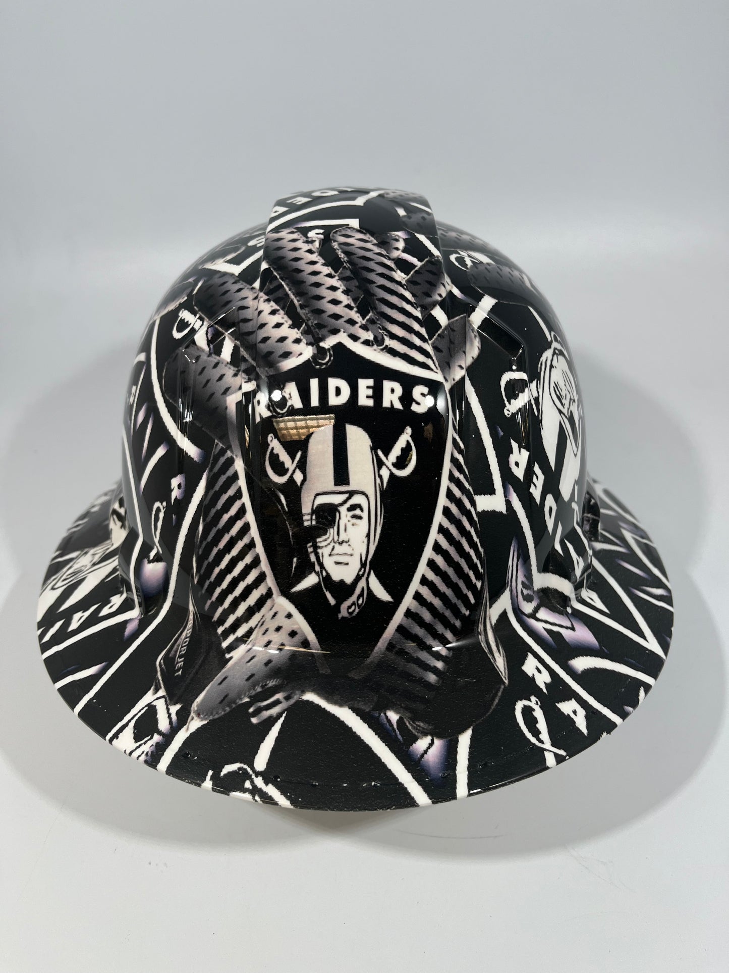 Full Brim Hard Hat Custom Hydro Dipped LAS VEGAS RAIDERS